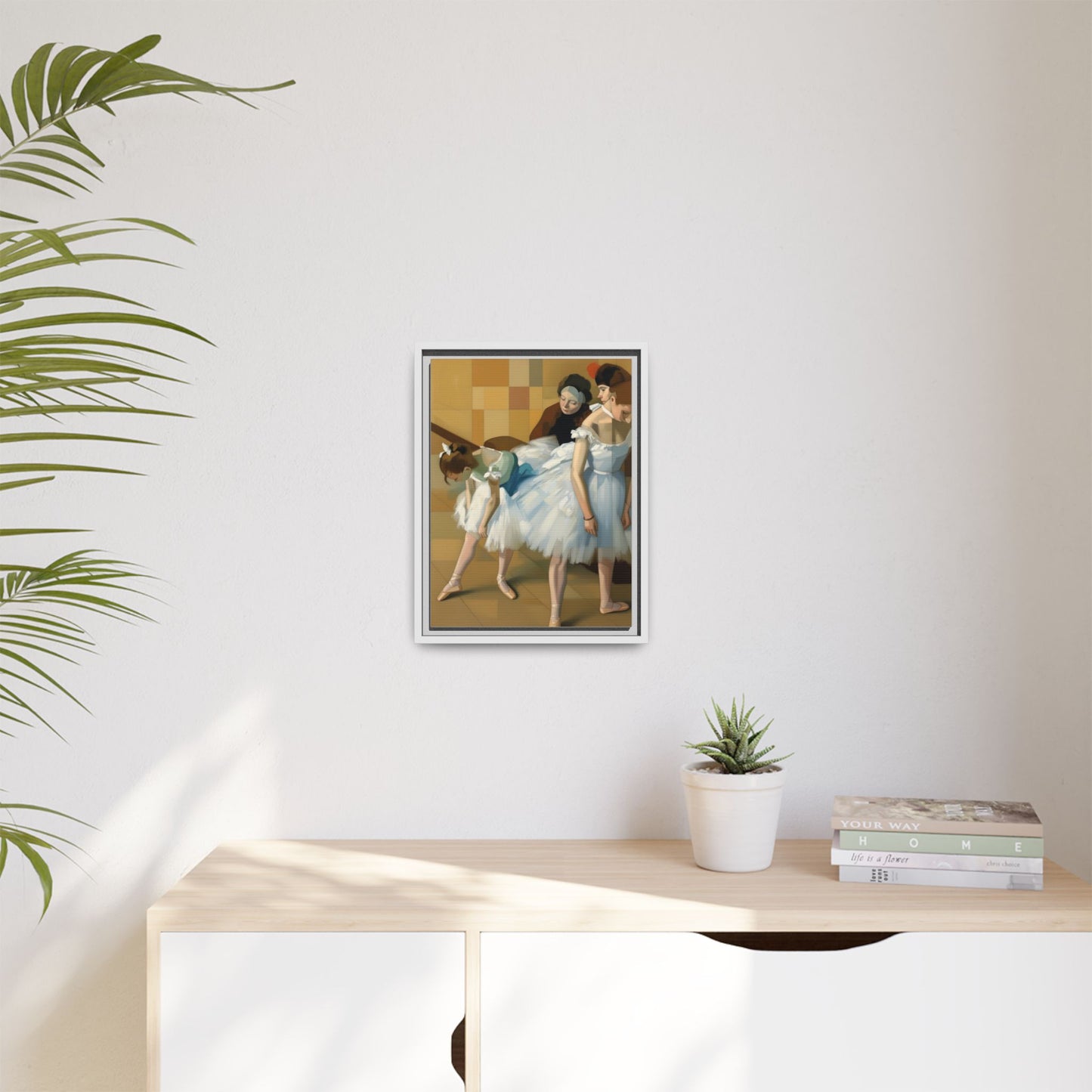 Ballet Dancers Matte Framed Canvas – Impressionist Dance Wall Art