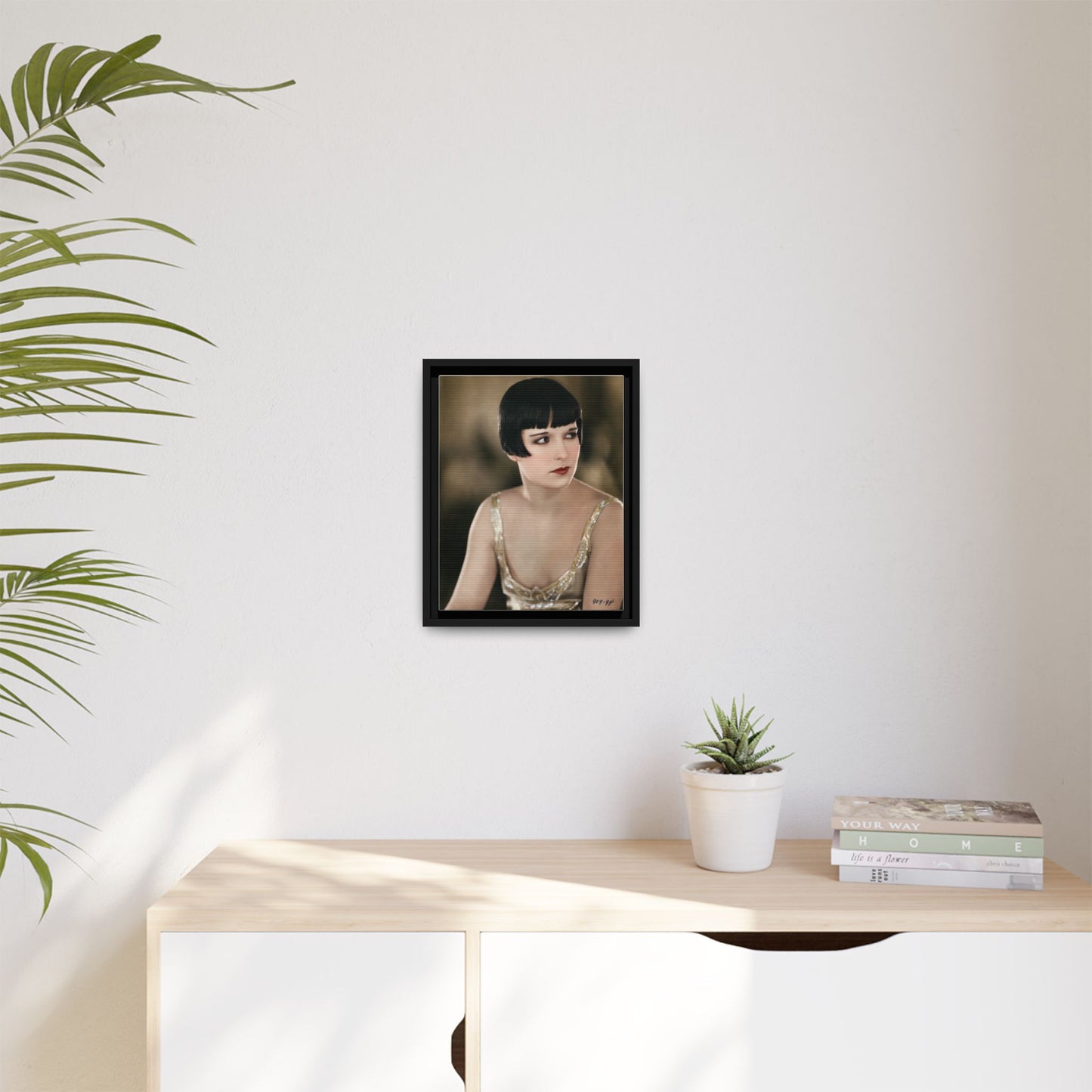 Vintage Louise Brooks Portrait Matte Canvas Framed Wall Art