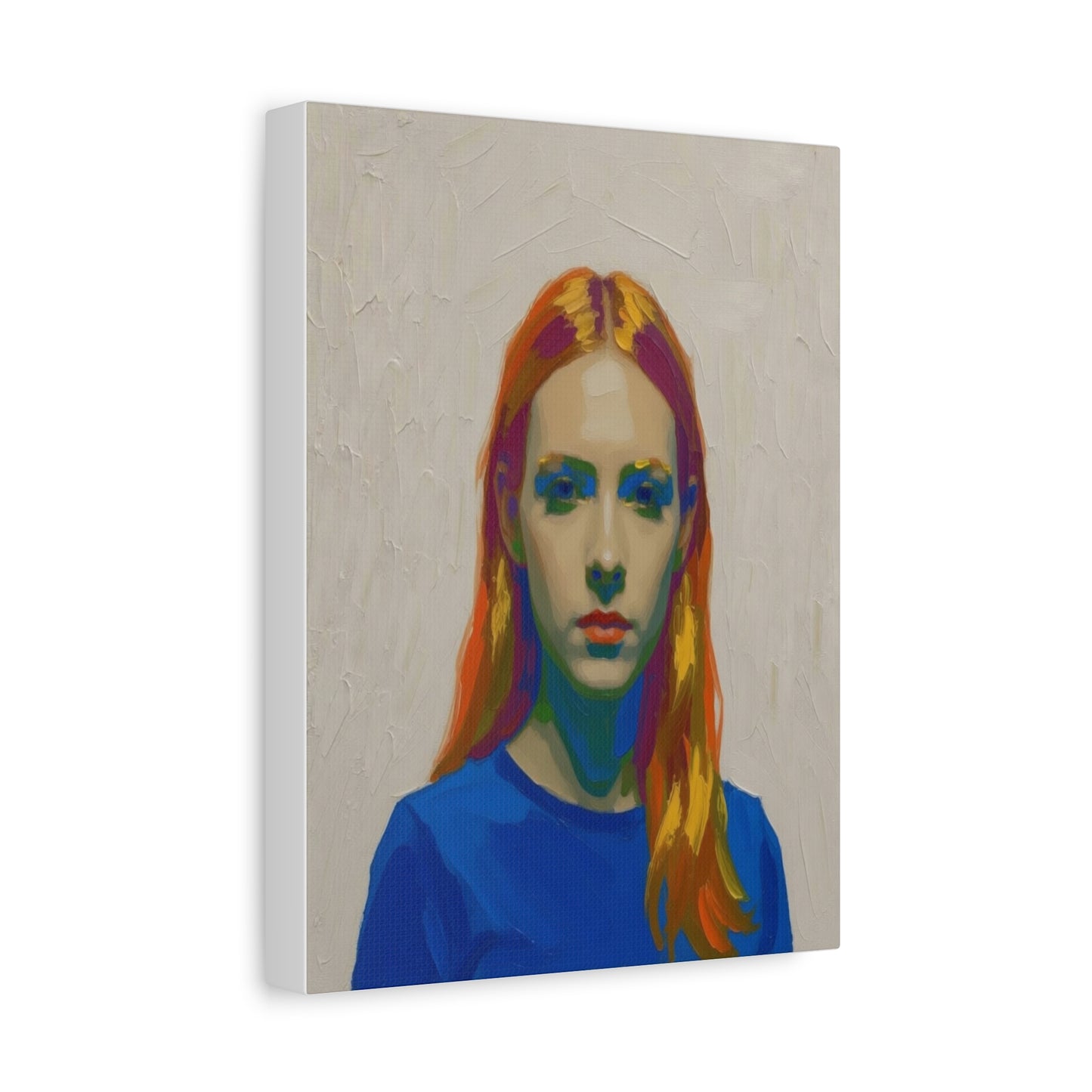 Modern Pop Portrait Canvas — Colorful Woman Matte Stretched Wall Art