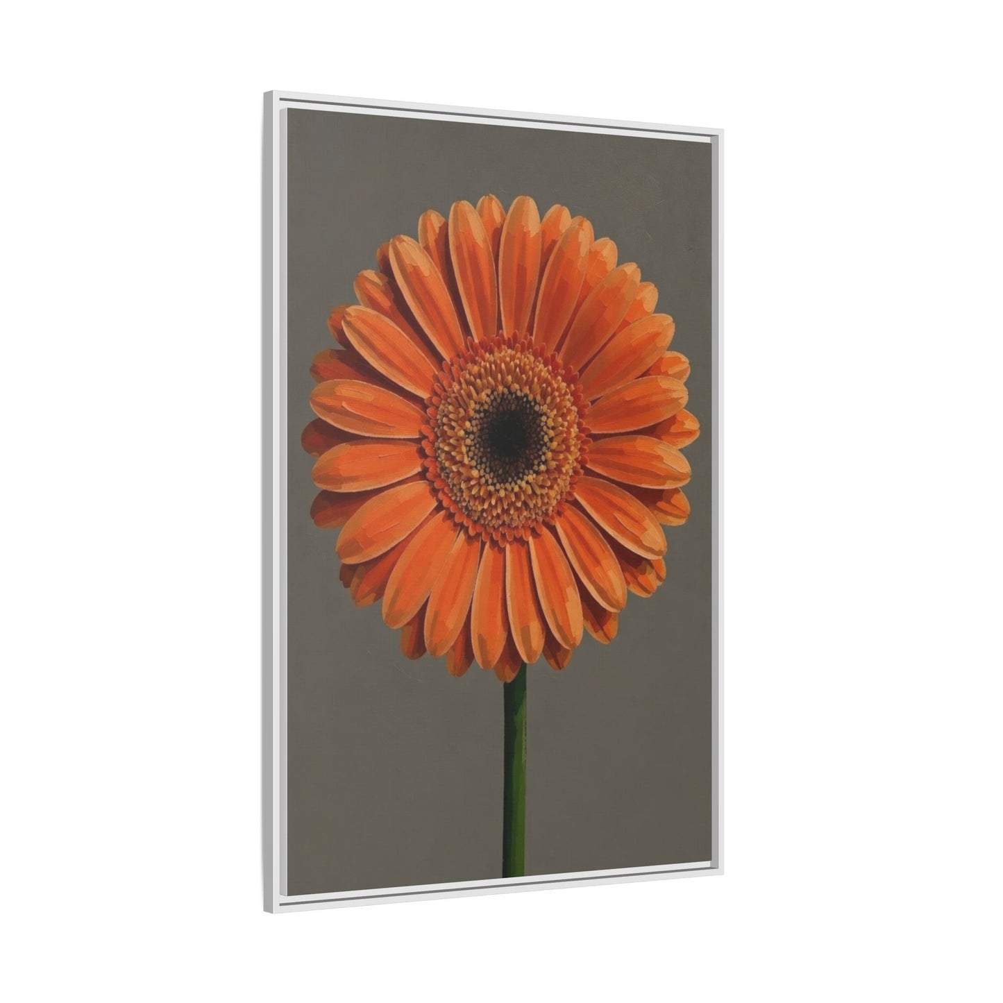 Orange Gerbera Daisy Matte Canvas Print (Framed)