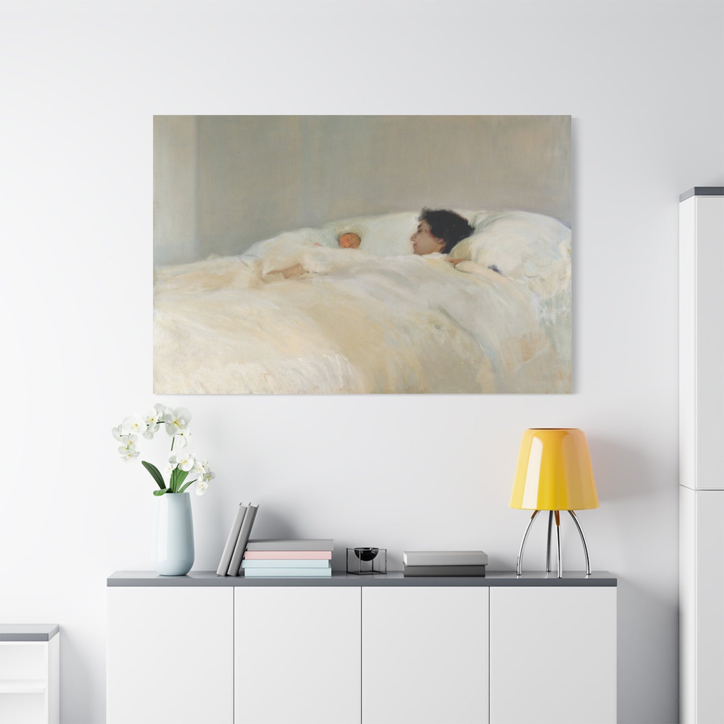 Mother by Joaquin Sorolla y Bastida Art Canvas Print — Serene Nursery Wall Decor