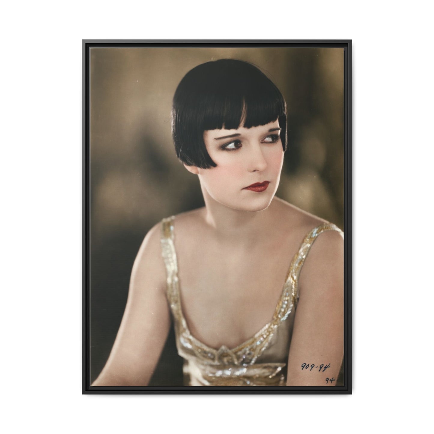 Vintage Louise Brooks Portrait Matte Canvas Framed Wall Art