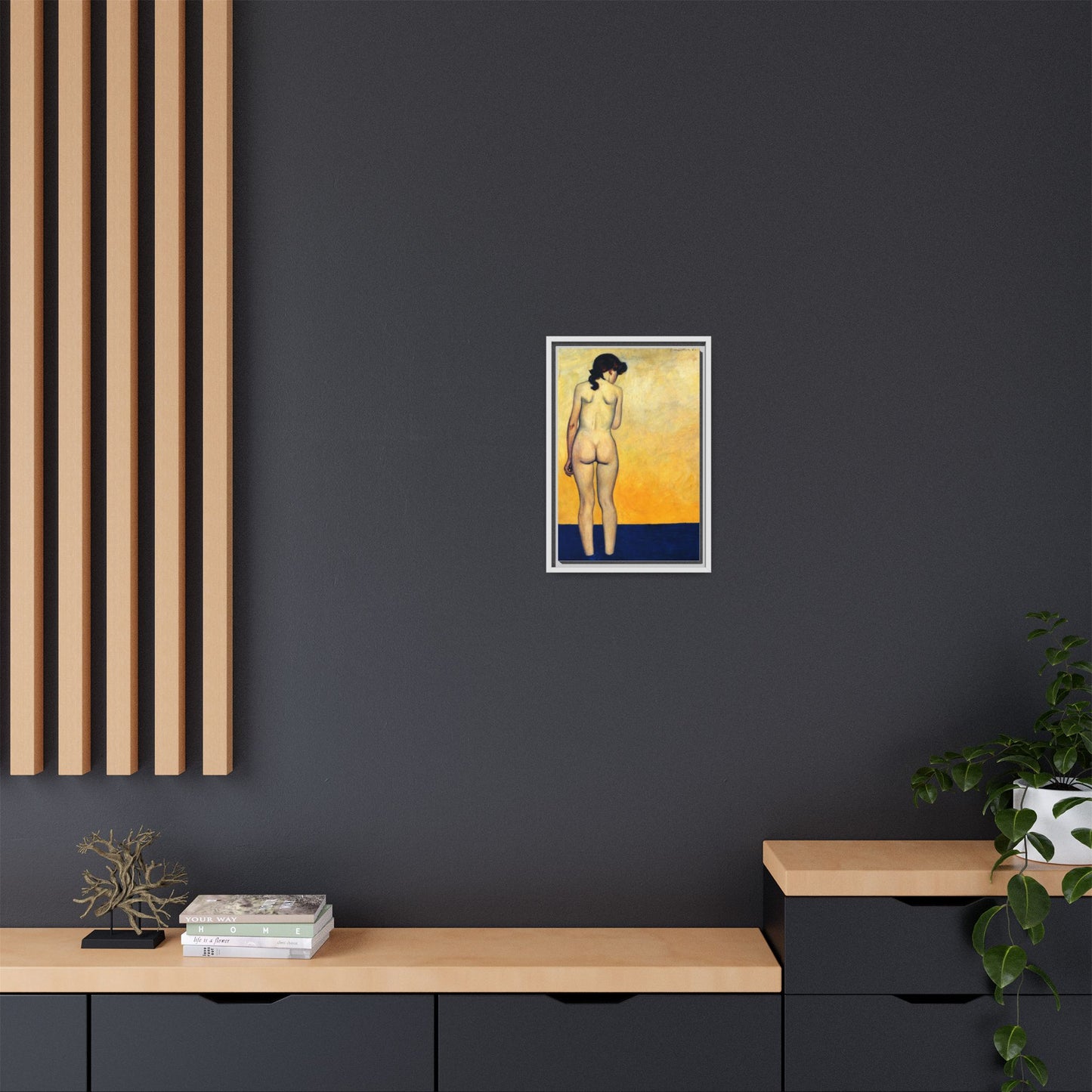 Adolescente entrant dans l'eau by Félix Vallotton Framed Matte Canvas Wall Art Print