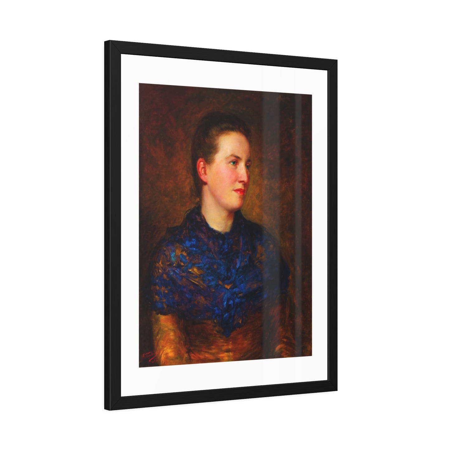 Framed Art Poster — Vintage Portrait Print in Black Frame