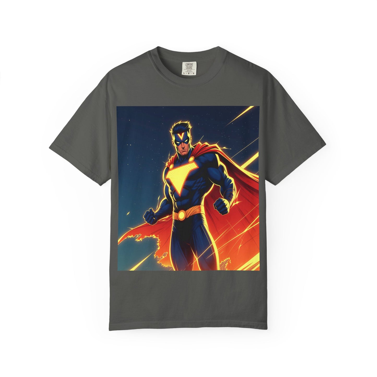 Superhero Graphic T-Shirt – Bold Cape Hero Design