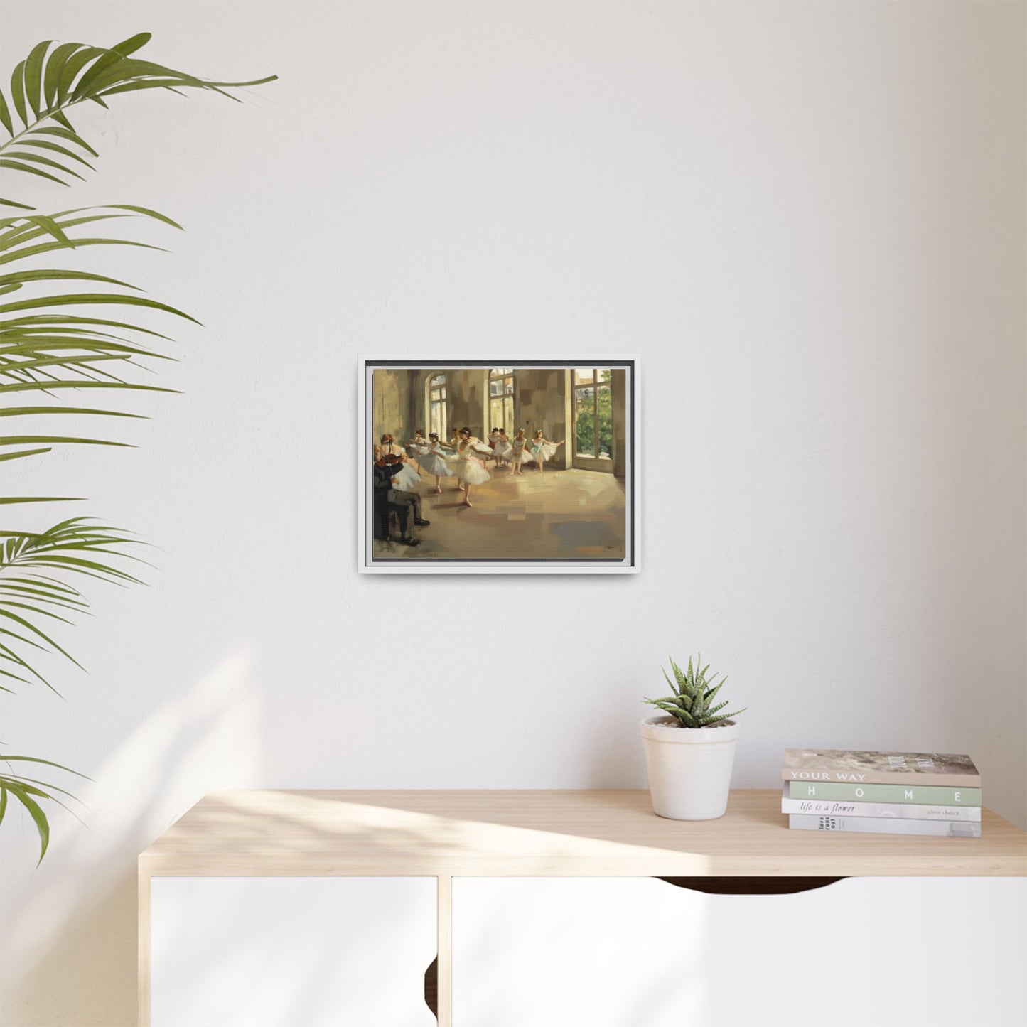 Framed Matte Canvas Print — Ballet Class Scene (Impressionist Dancers)