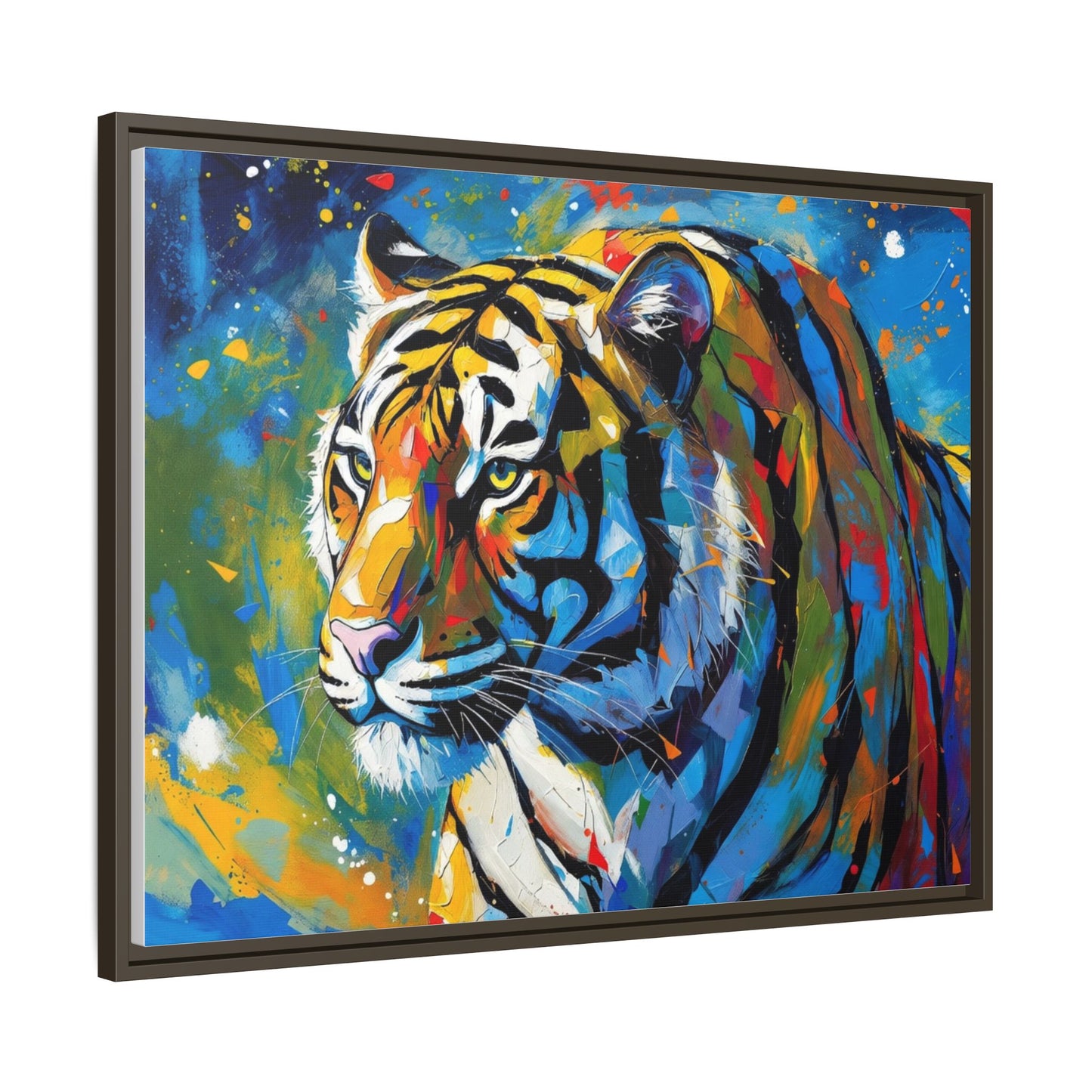 Colorful Tiger Matte Canvas Framed Art — Vibrant Wildlife Wall Decor