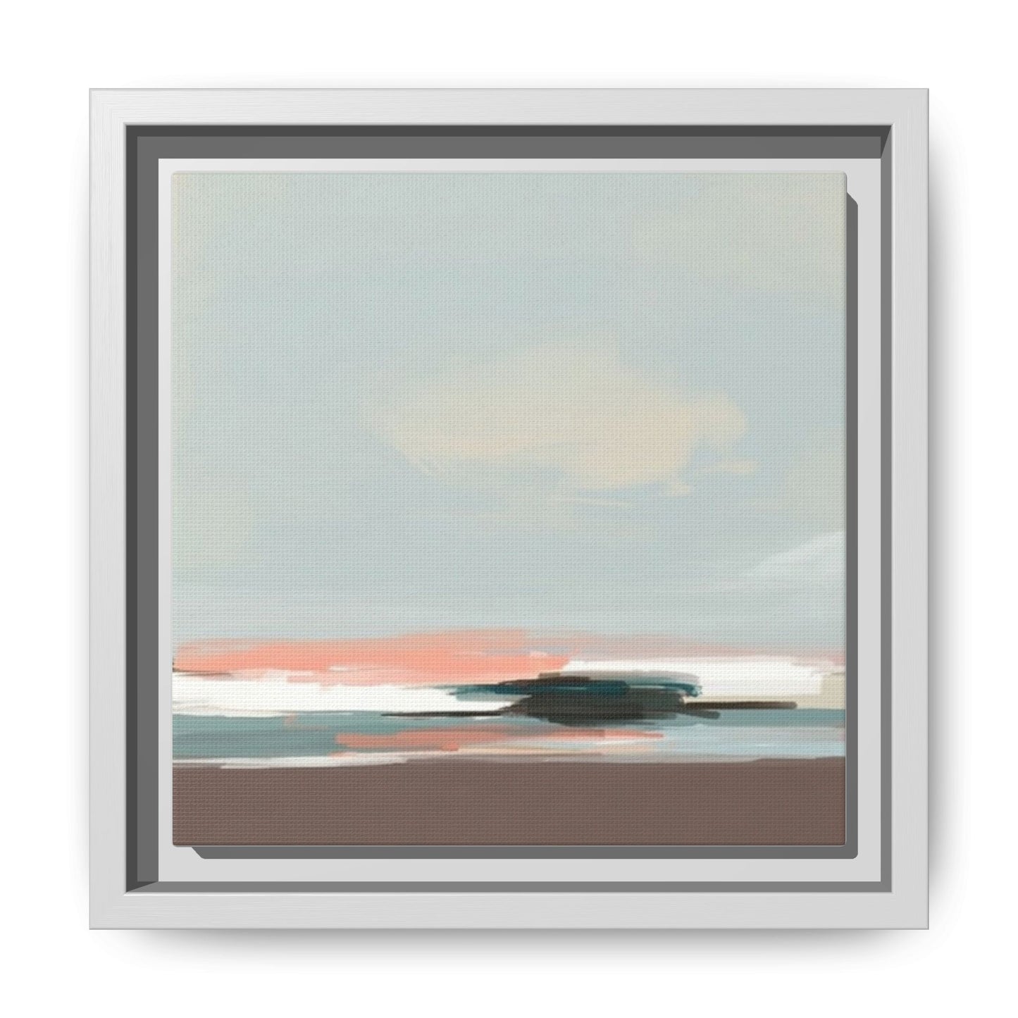 Framed Matte Canvas Print — Soft Coastal Abstract Landscape