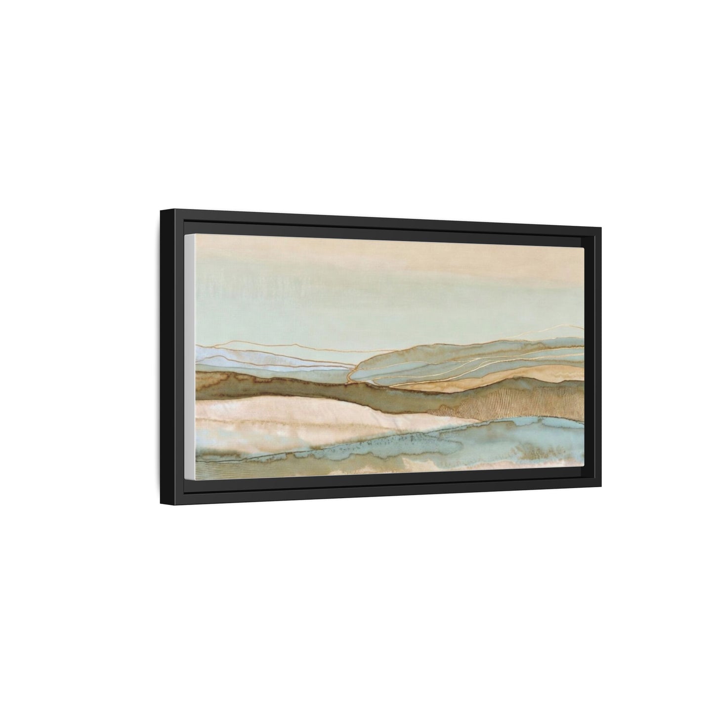 Framed Matte Canvas Coastal Abstract Landscape Wall Art
