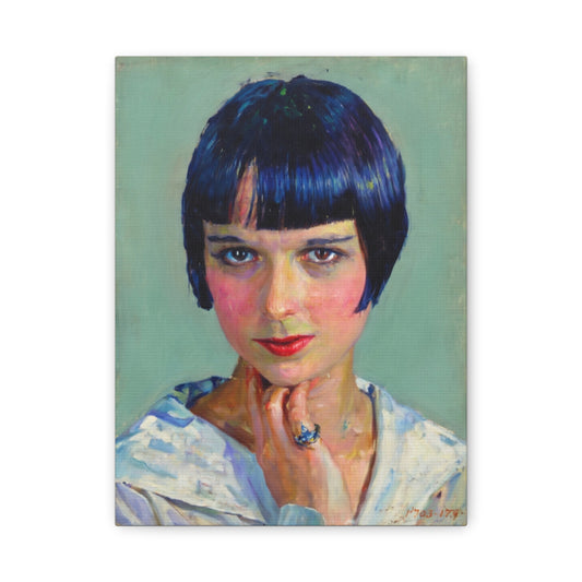 Portrait Canvas Print — Vintage Flapper Woman Matte Stretched Wall Art