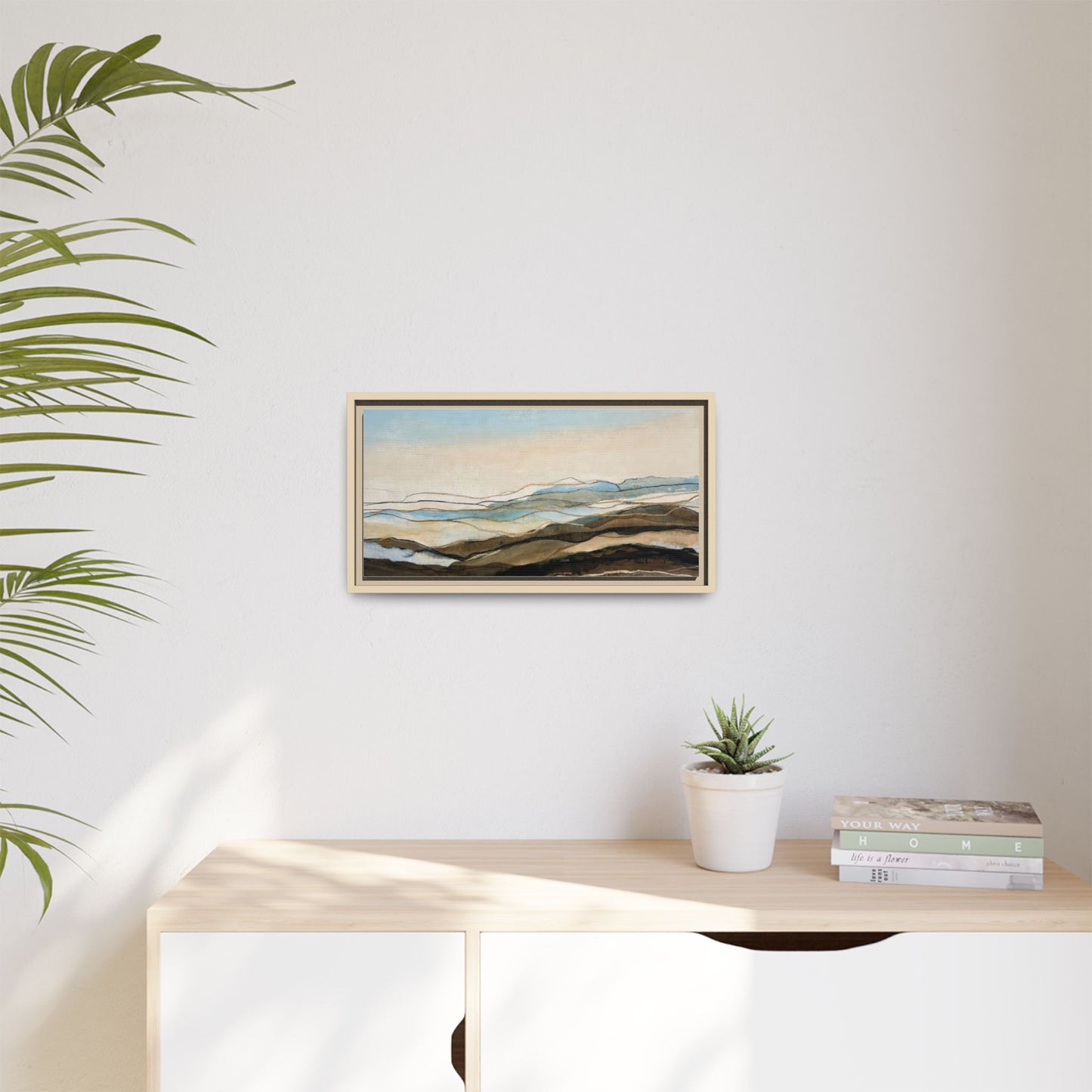 Framed Matte Canvas Print — Abstract Coastal Landscape Wall Art