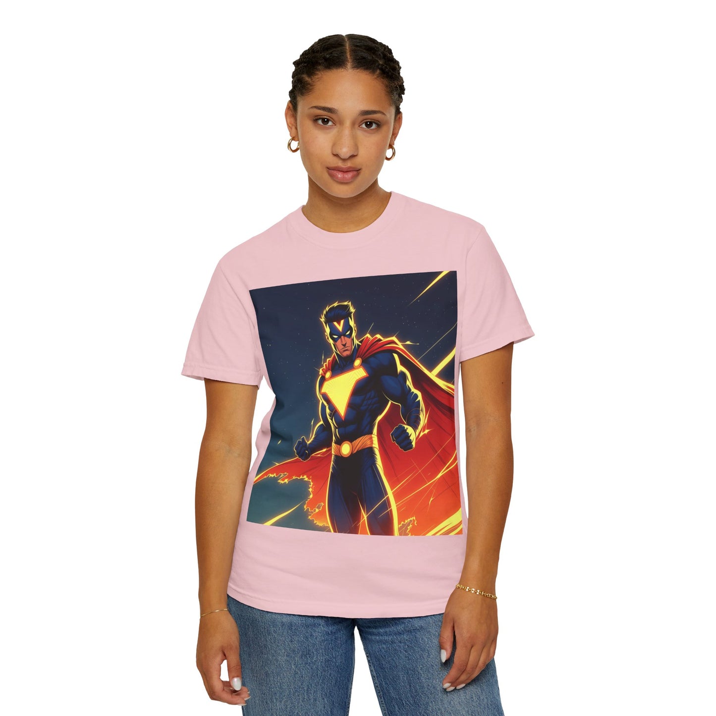Superhero Graphic T-Shirt – Bold Cape Hero Design