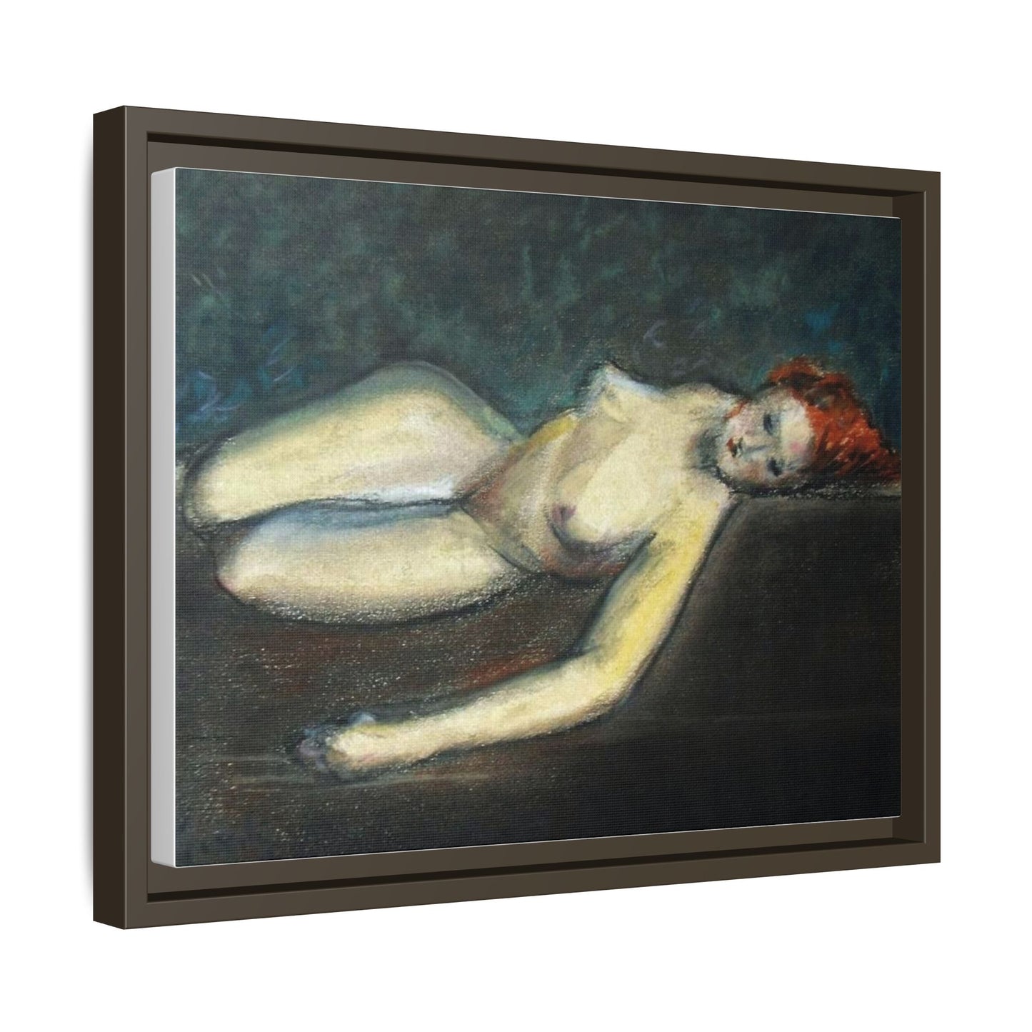 Lying nude by Paul Gosselin Framed Matte Canvas Wall Art Print