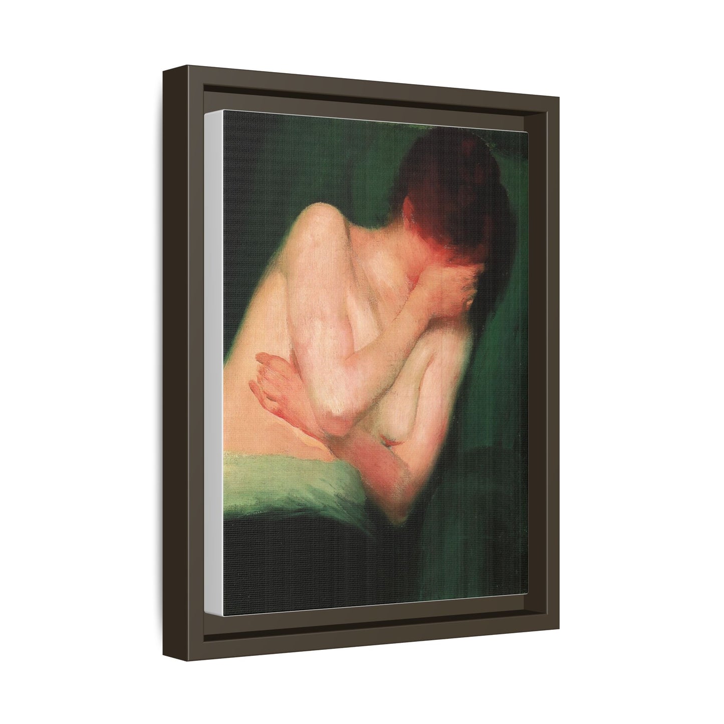 Female Nude by János Vaszary Framed Matte Canvas Wall Art Print