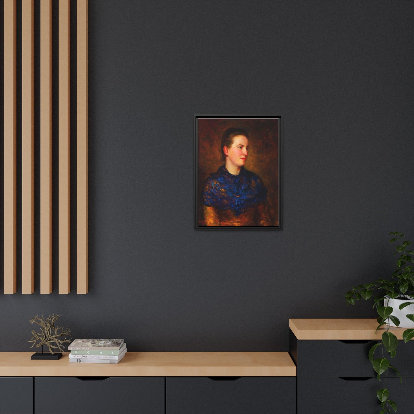 Framed Matte Canvas Portrait Print — Classic Victorian Woman Wall Art