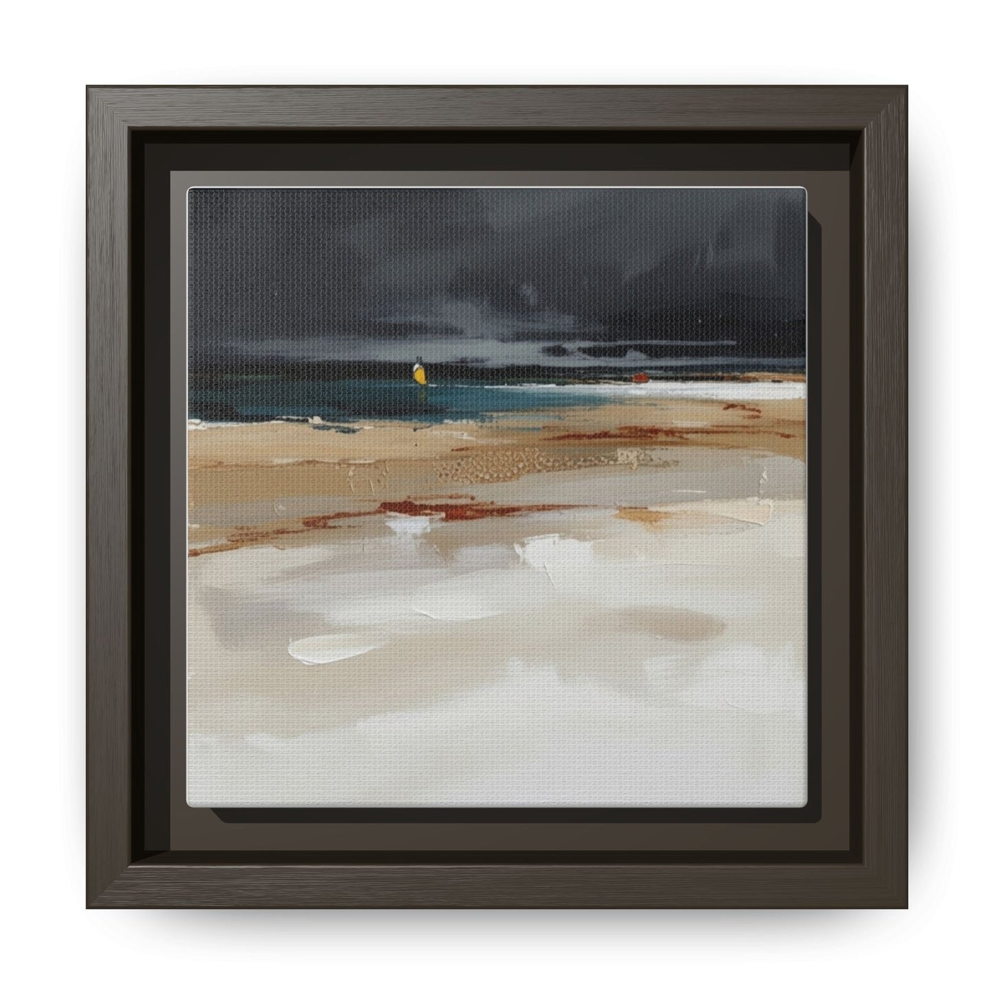 Framed Matte Canvas Beachscape Art Print — Coastal Abstract Wall Decor