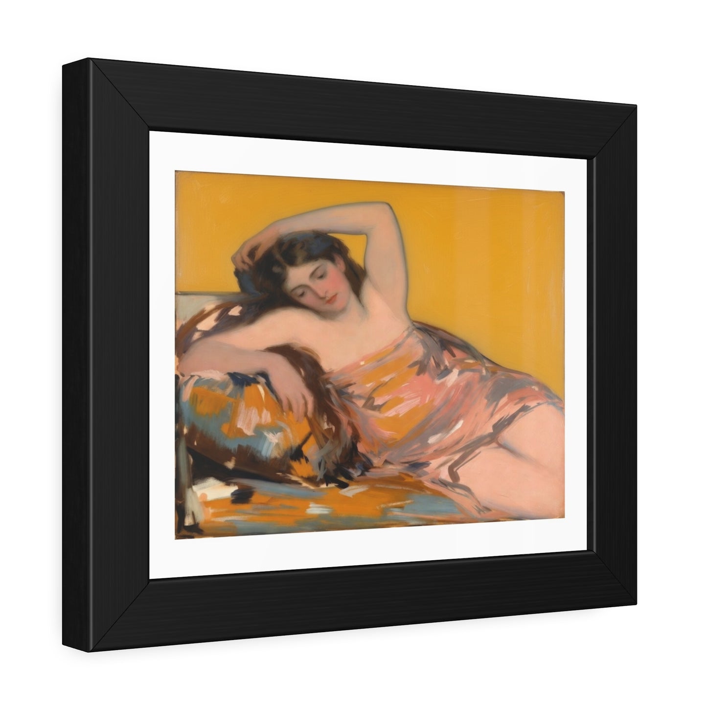 Framed Art Poster — Vintage Reclining Woman Print, Museum-Style Wall Art