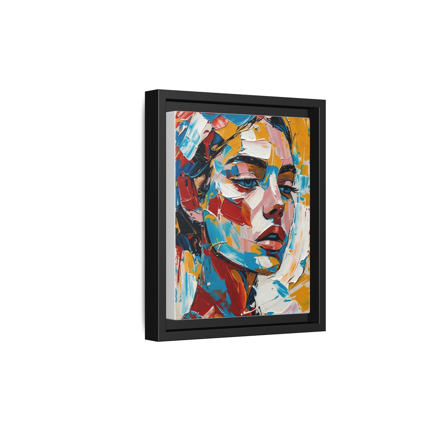 Colorful Abstract Portrait Framed Canvas Print