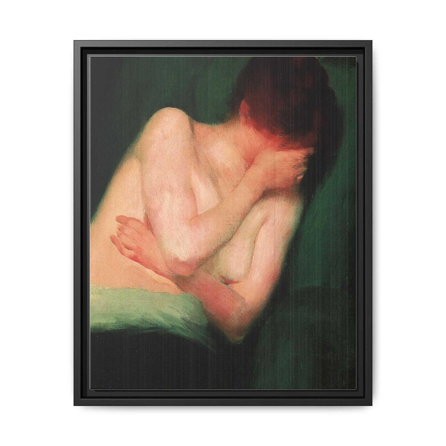 Female Nude by János Vaszary Framed Matte Canvas Wall Art Print
