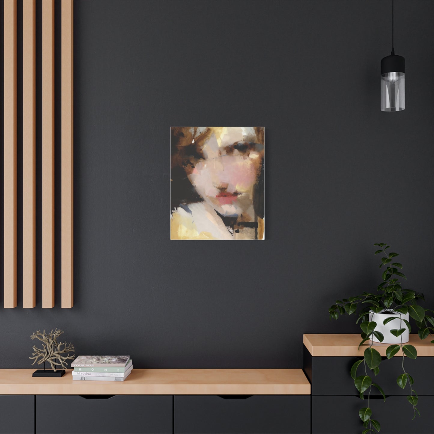 Abstract Portrait Matte Canvas Print — Modern Feminine Wall Art