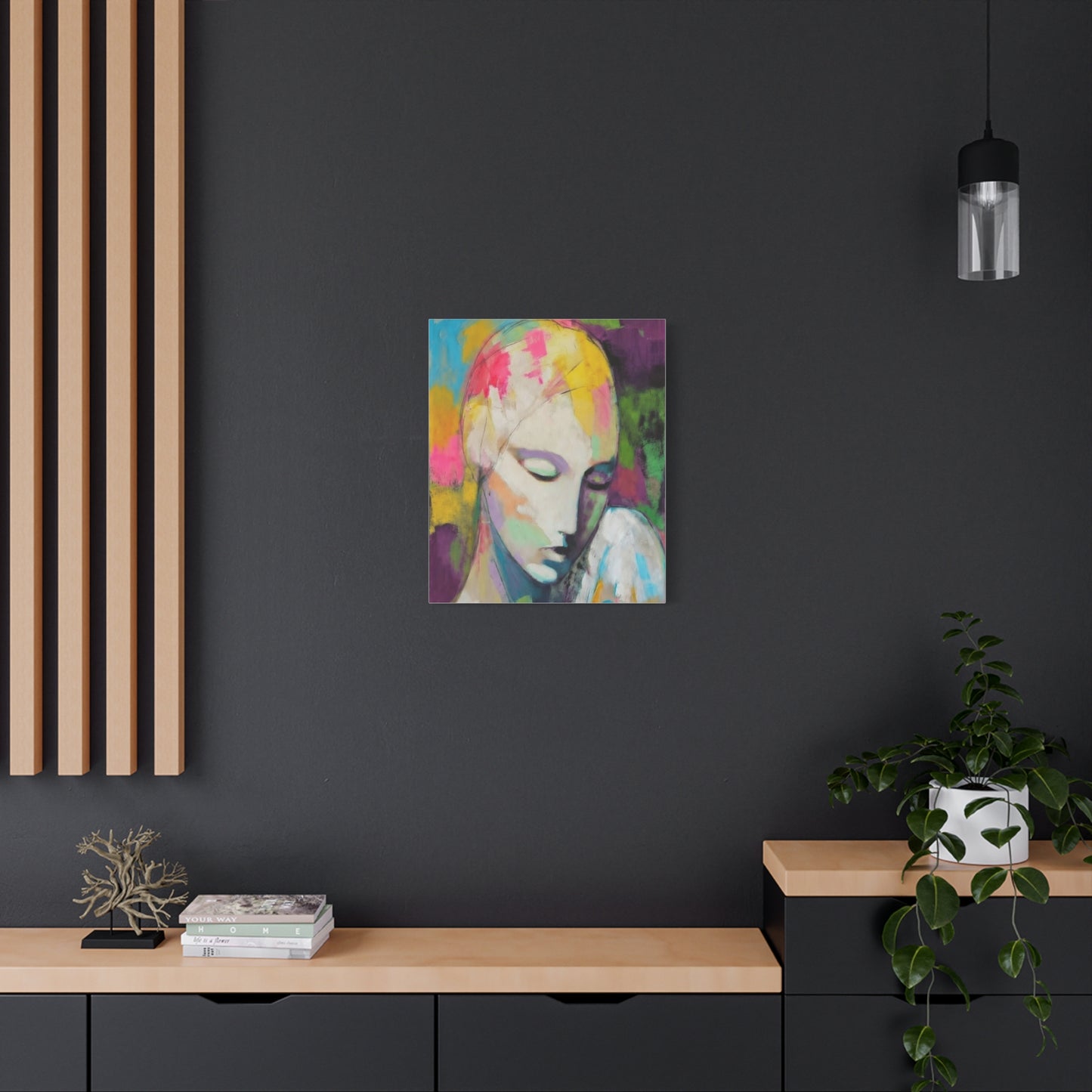 Abstract Angel Portrait Canvas - Colorful Modern Wall Art