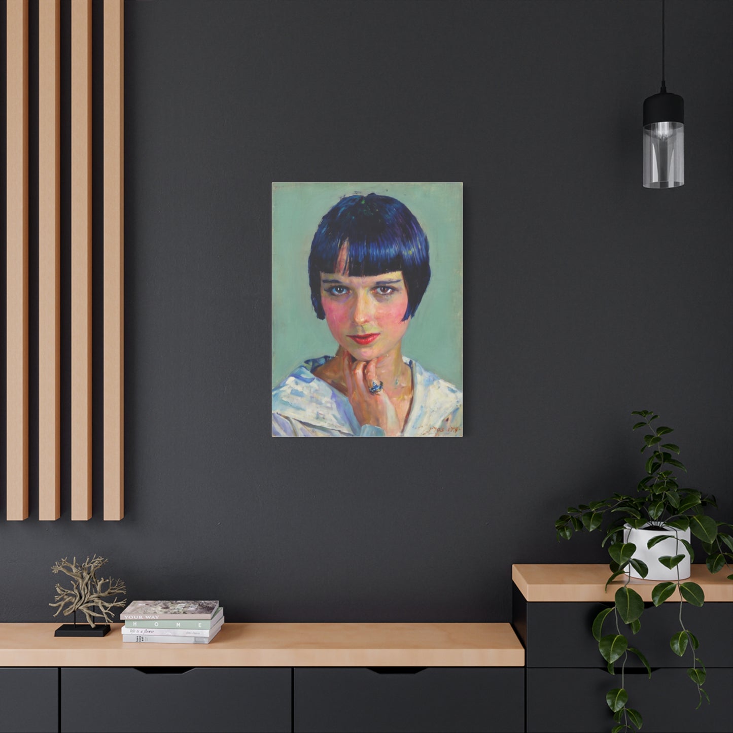 Portrait Canvas Print — Vintage Flapper Woman Matte Stretched Wall Art