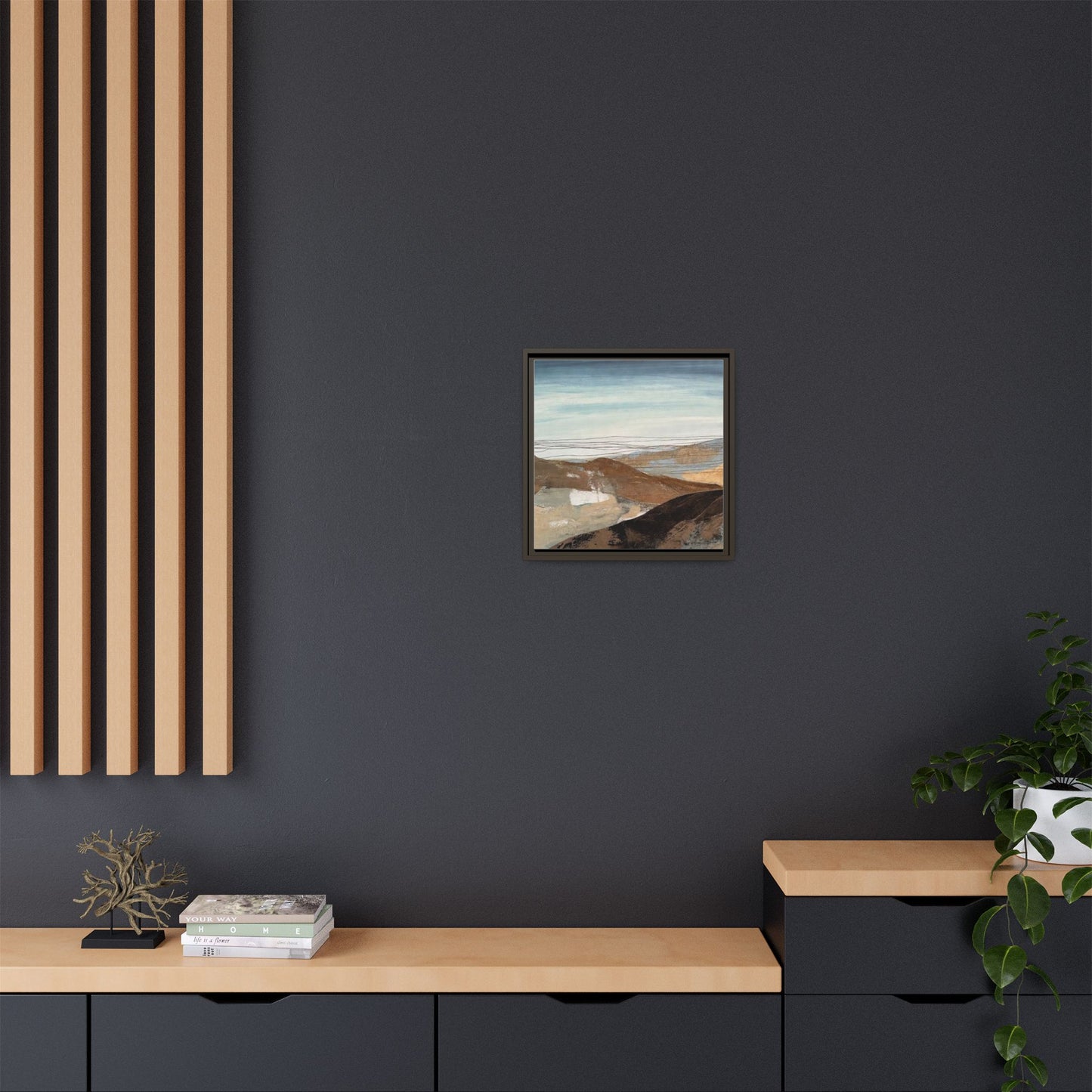 Framed Matte Canvas Art — Serene Abstract Landscape