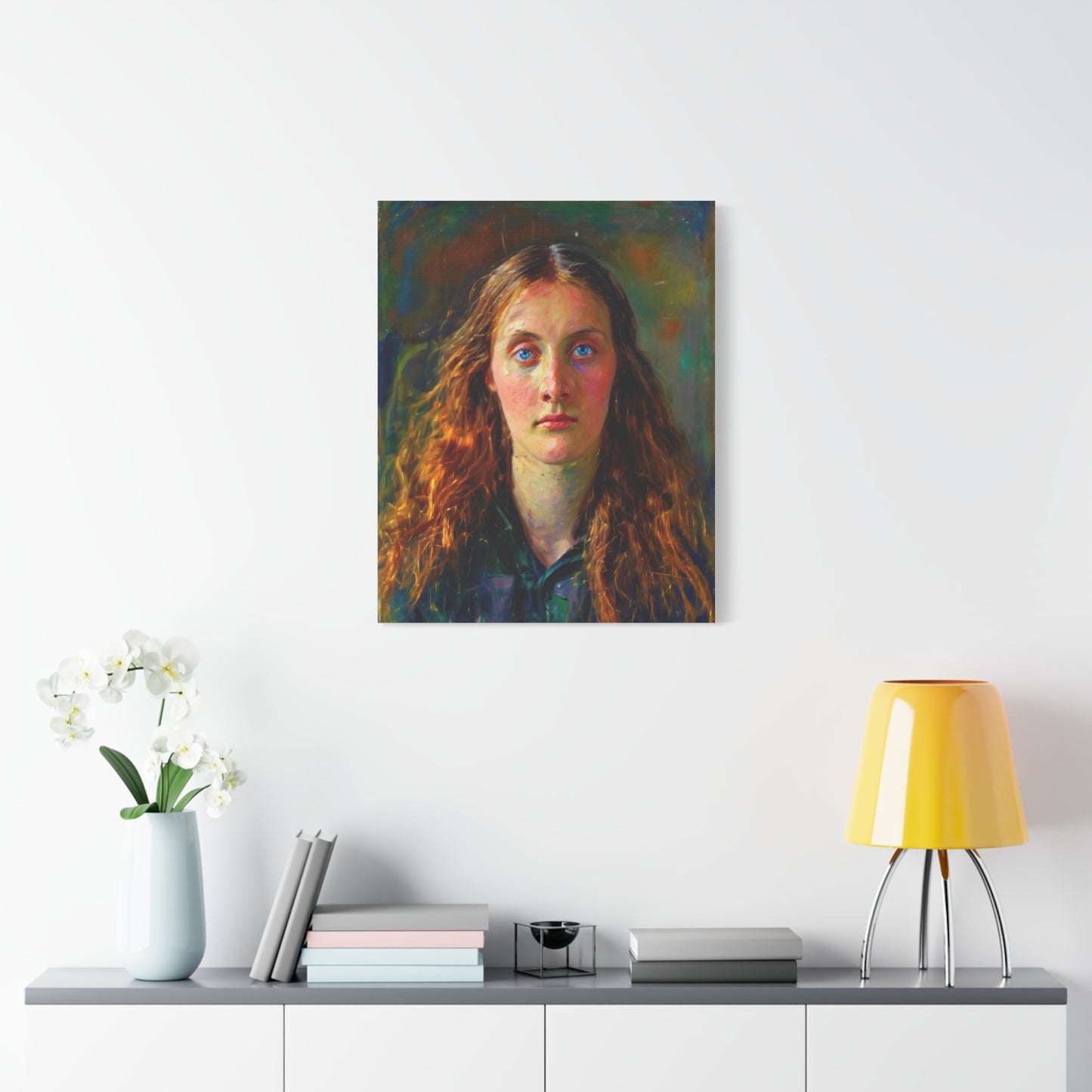 Portrait Canvas Print — Victorian Woman Oil Painting on Stretched Matte Canvas
