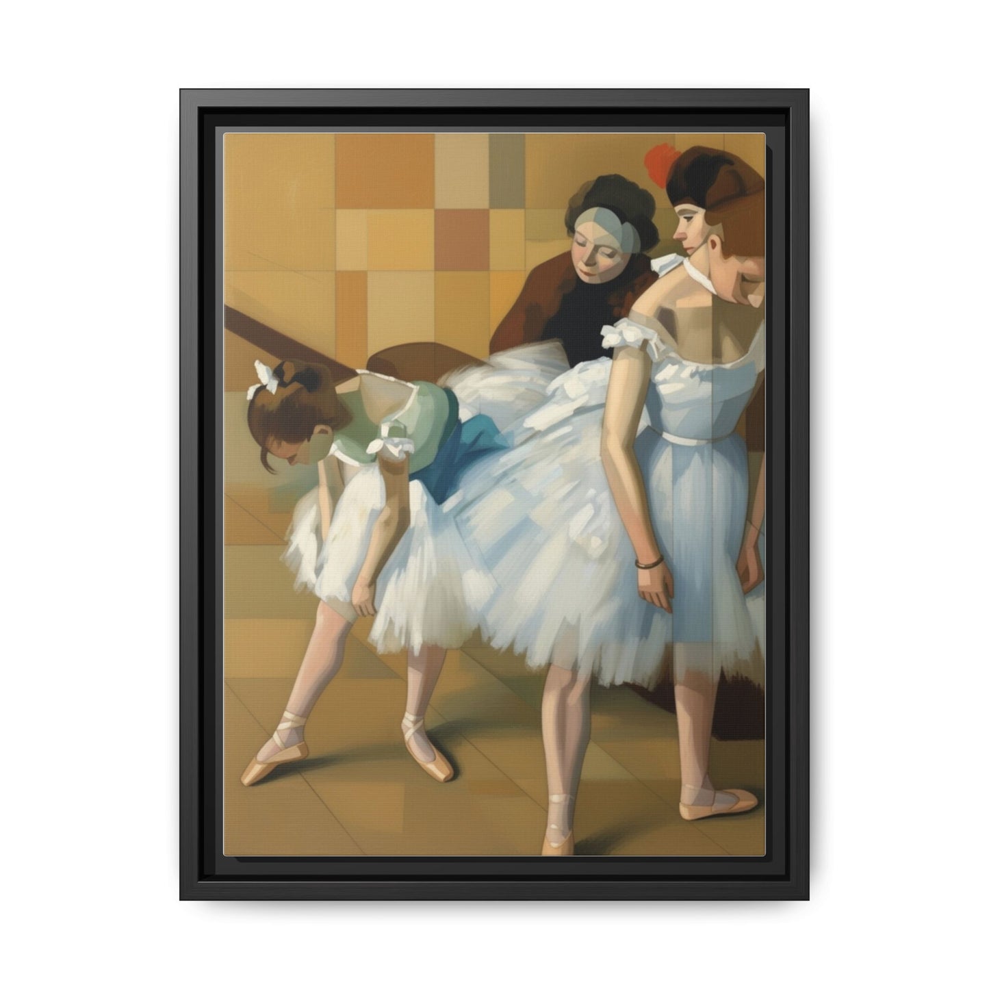 Ballet Dancers Matte Framed Canvas – Impressionist Dance Wall Art