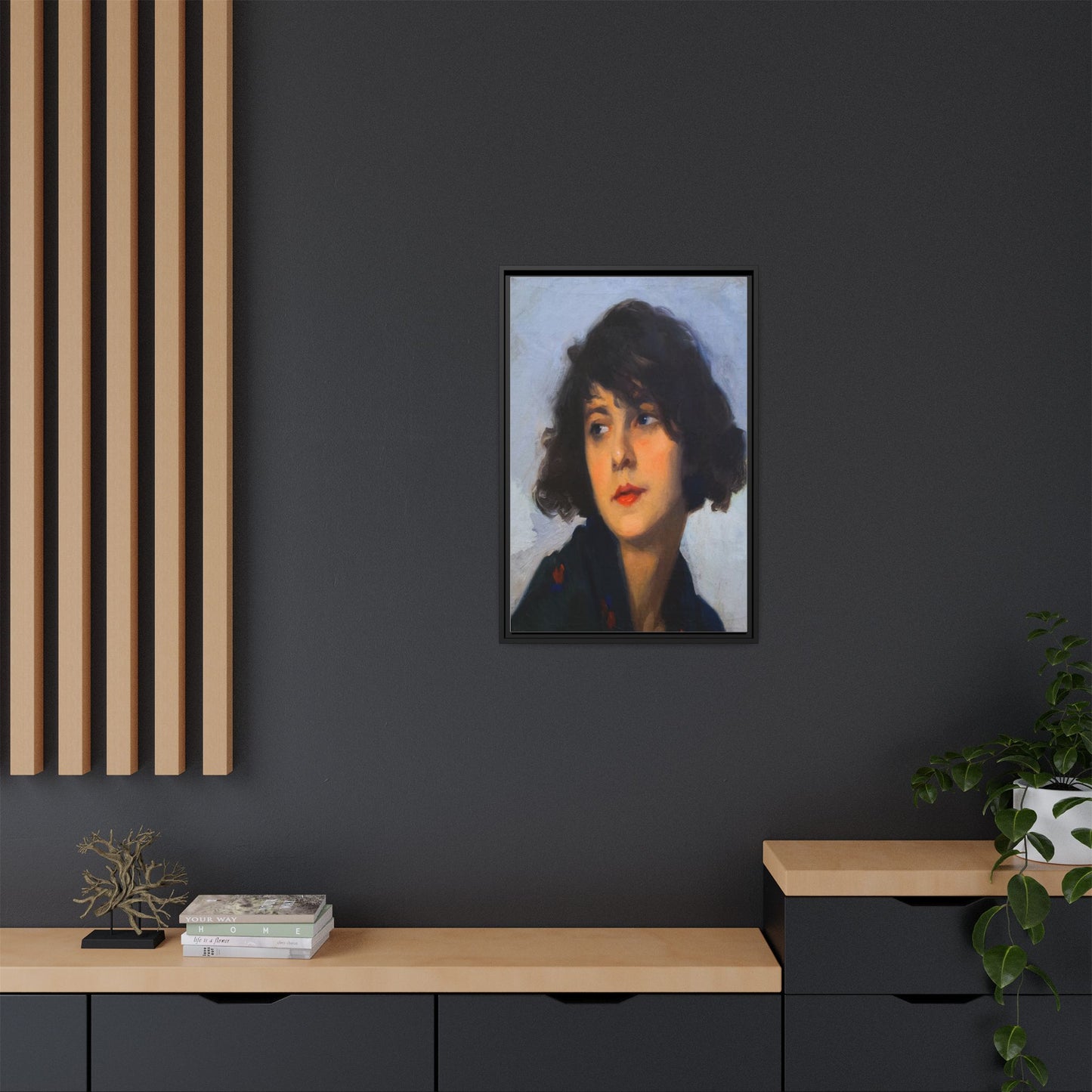 Mulher do chale verde (cropped) by Cyprien Eugene Boulet Framed Matte Canvas Print