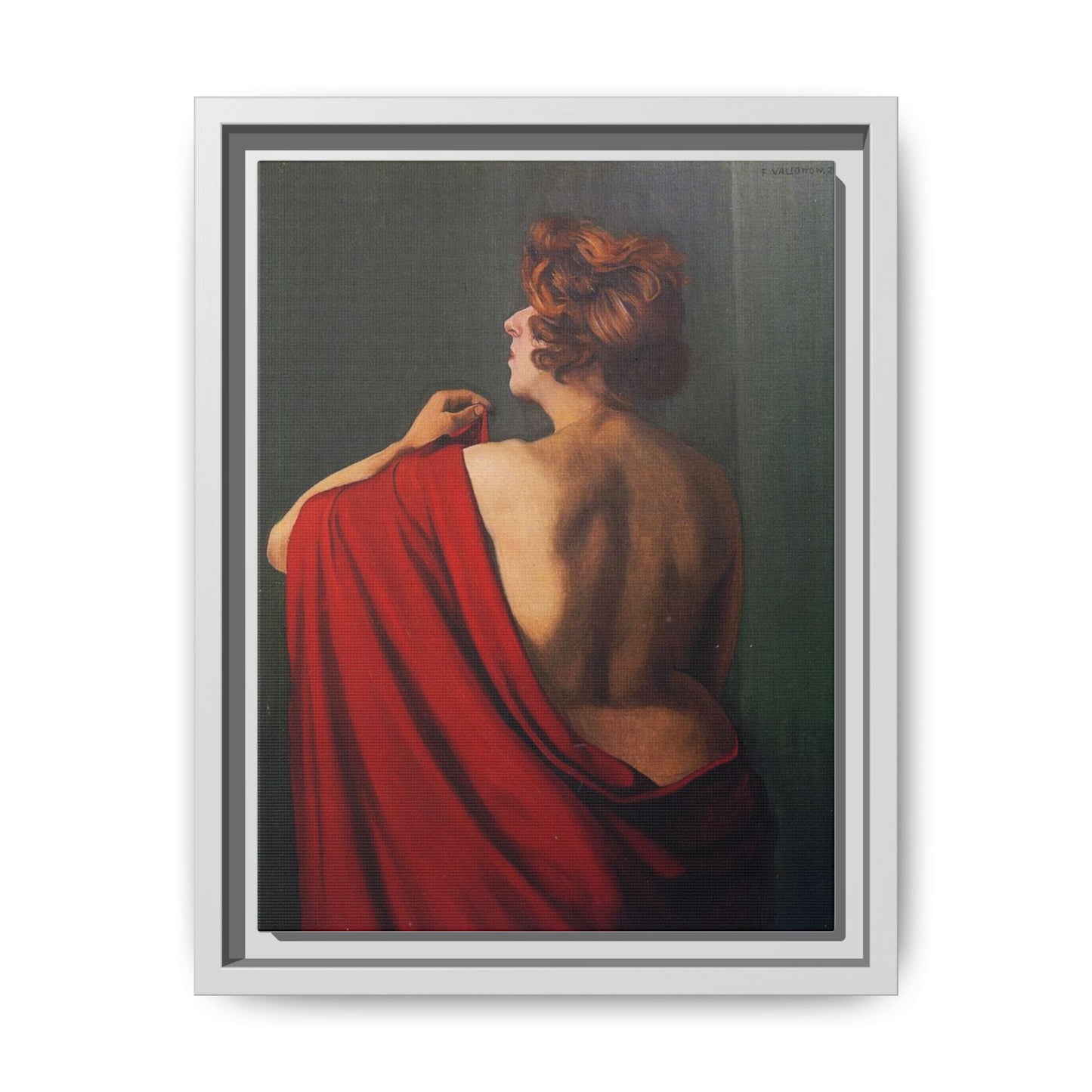 Femme au châle rouge by Félix Vallotton Framed Matte Canvas Wall Art Print
