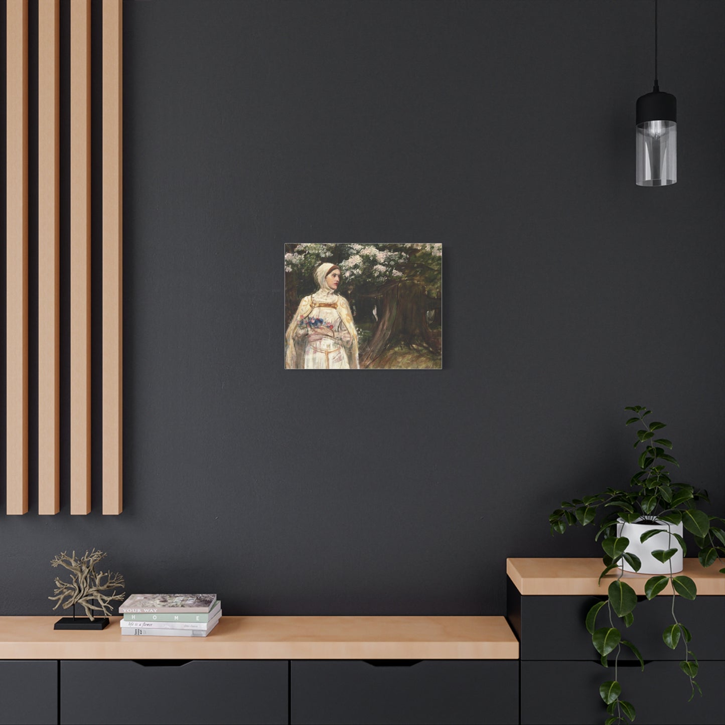 Matilda (formerly called Beatrice) by John William Waterhouse Matte Canvas Wall Art Print