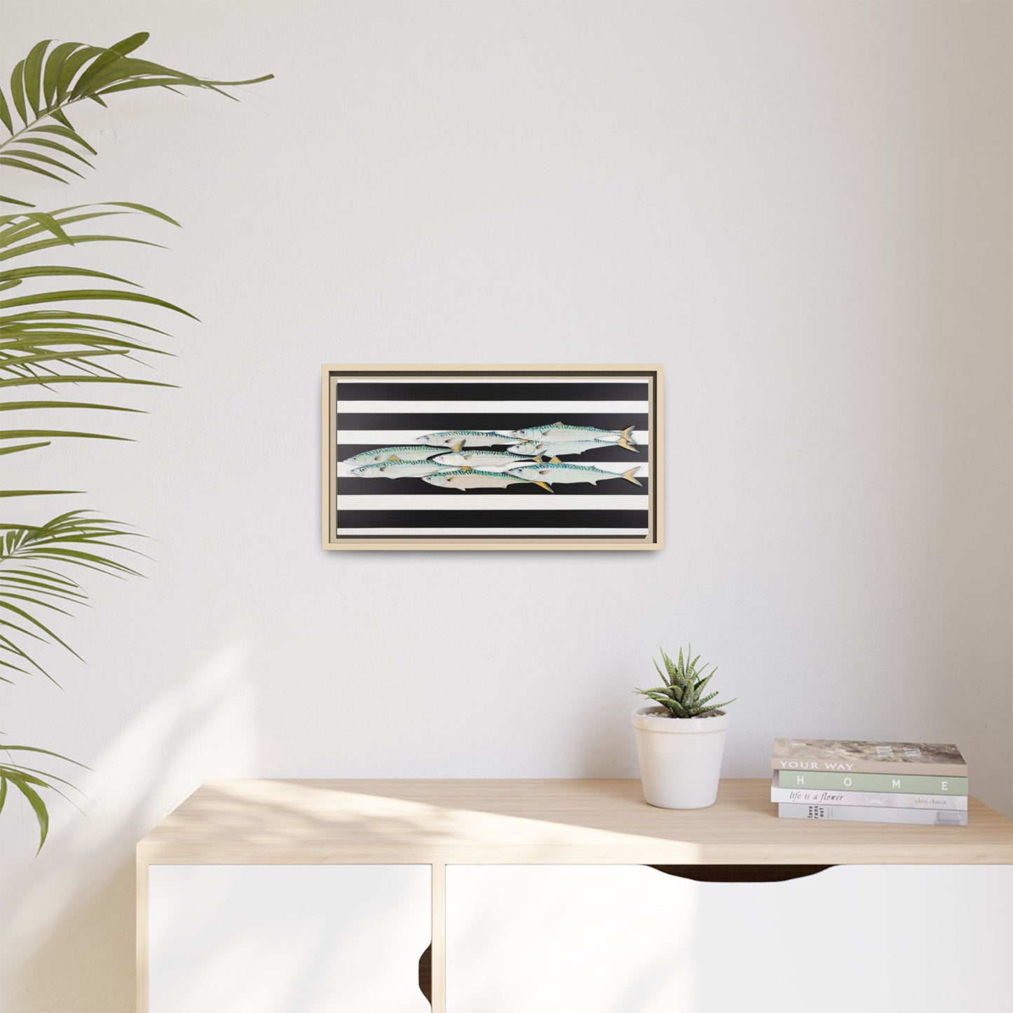 Striped Mackerel Canvas Print — Framed Matte Fish Wall Art