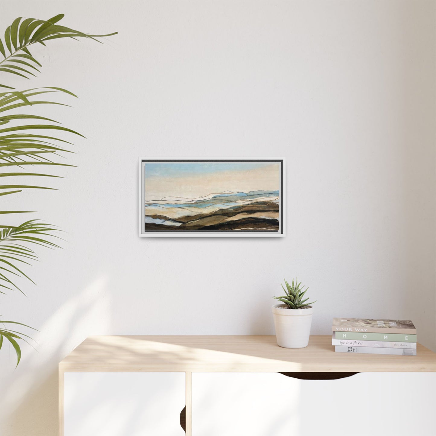 Framed Matte Canvas Print — Abstract Coastal Landscape Wall Art