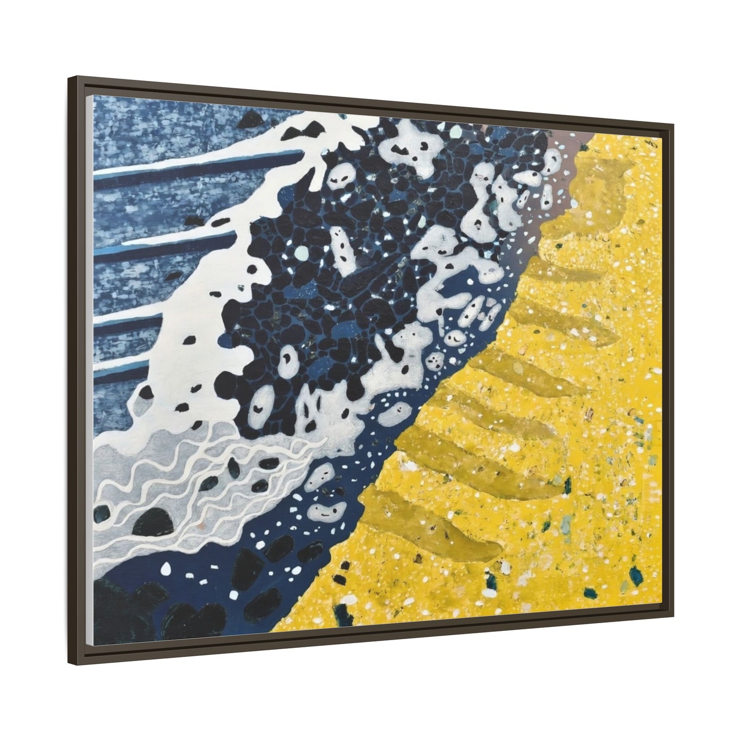 Framed Abstract Ocean & Sand Matte Canvas Print