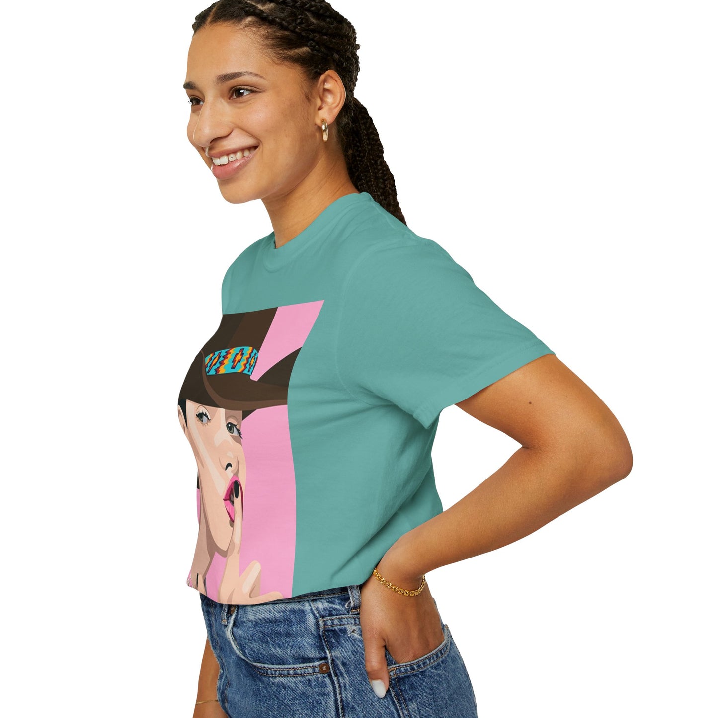 Cowgirl Pop Art T-Shirt — Pink 'Shh' Graphic Tee