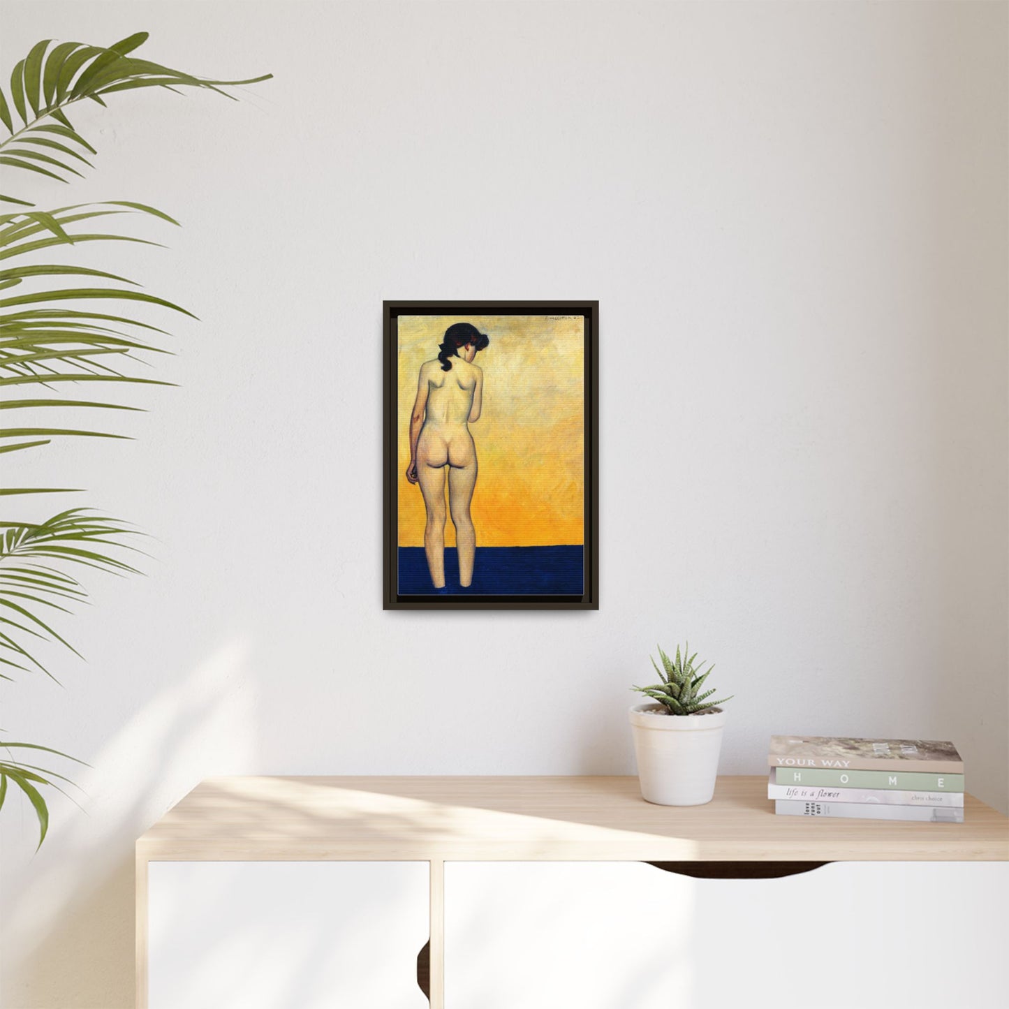 Adolescente entrant dans l'eau by Félix Vallotton Framed Matte Canvas Wall Art Print