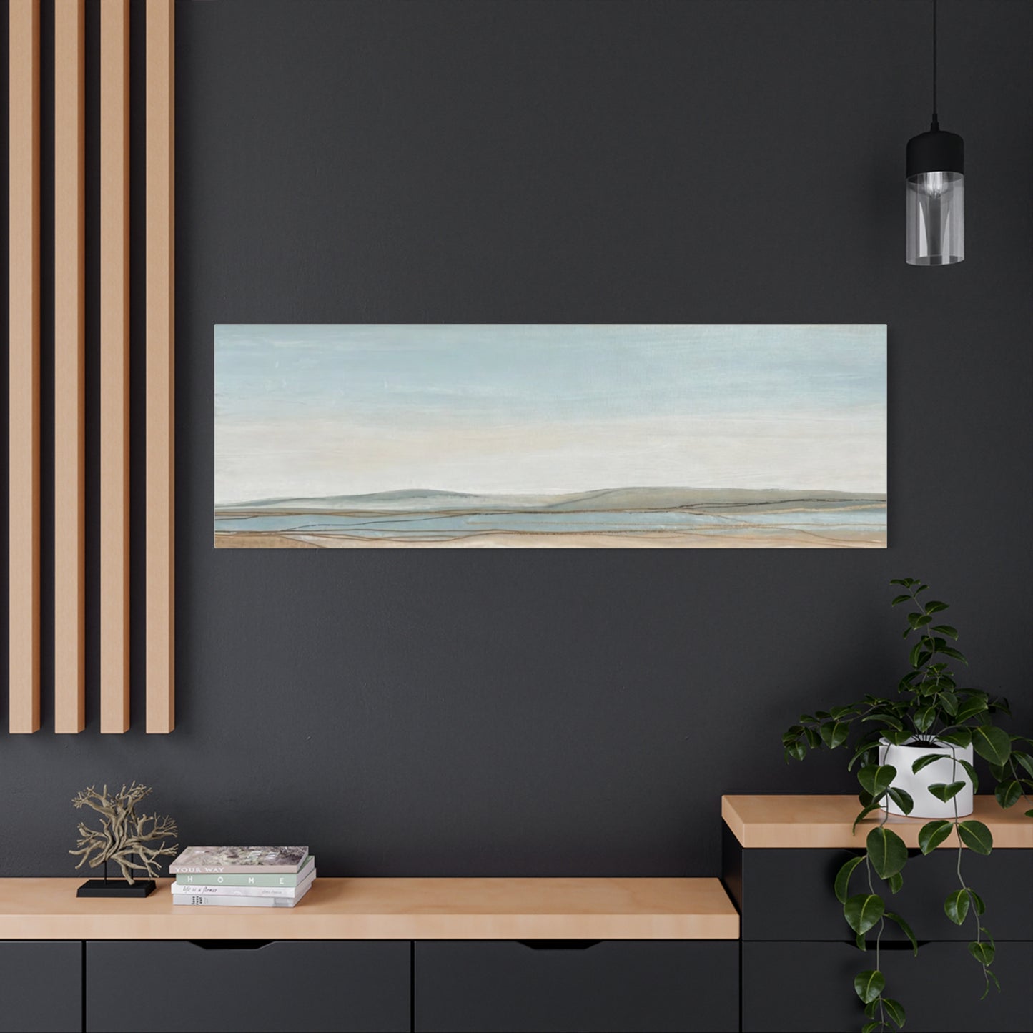 Coastal Pastel Landscape Canvas — Matte Stretched Wall Art