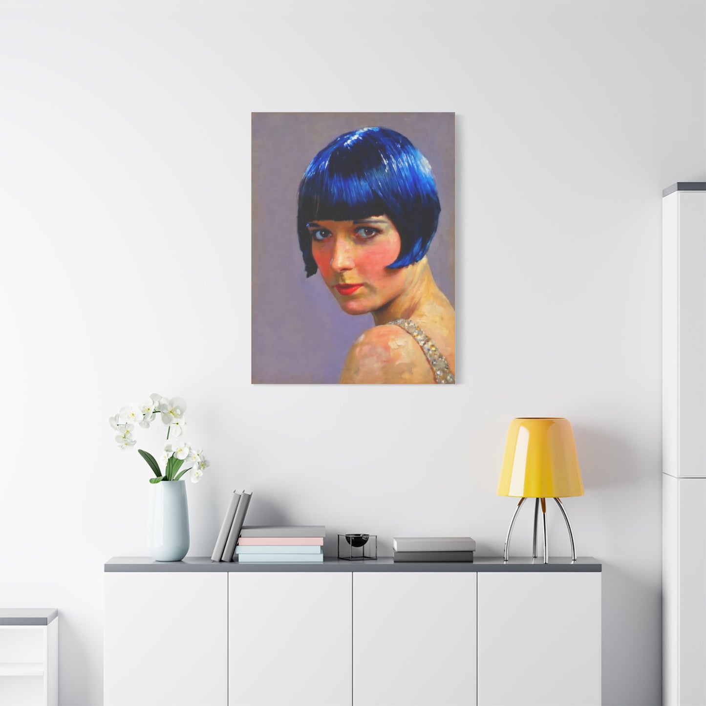 Blue Bob Portrait Matte Canvas Print - Stretched Wall Art