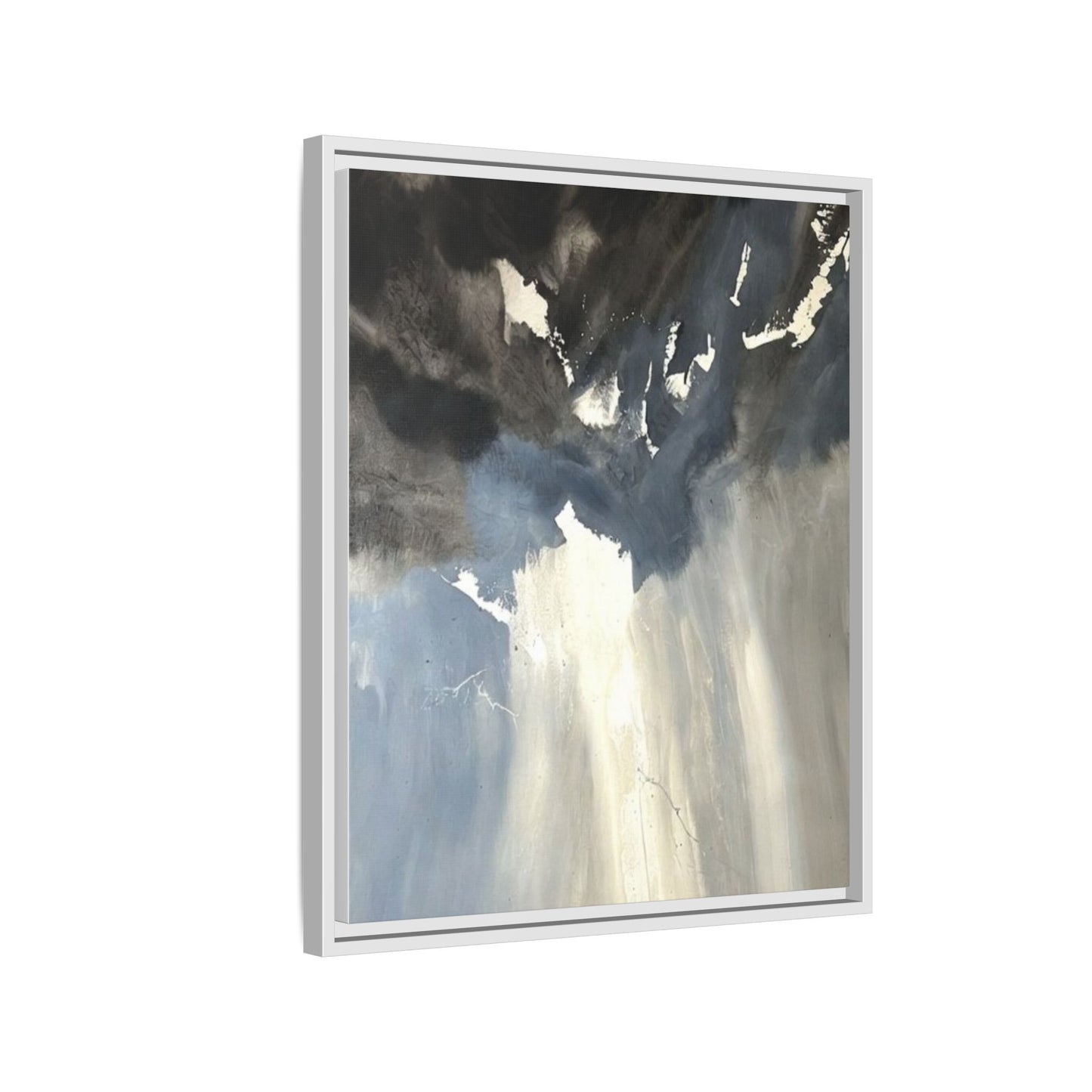 Framed Matte Canvas Art — Moody Abstract Sky Painting