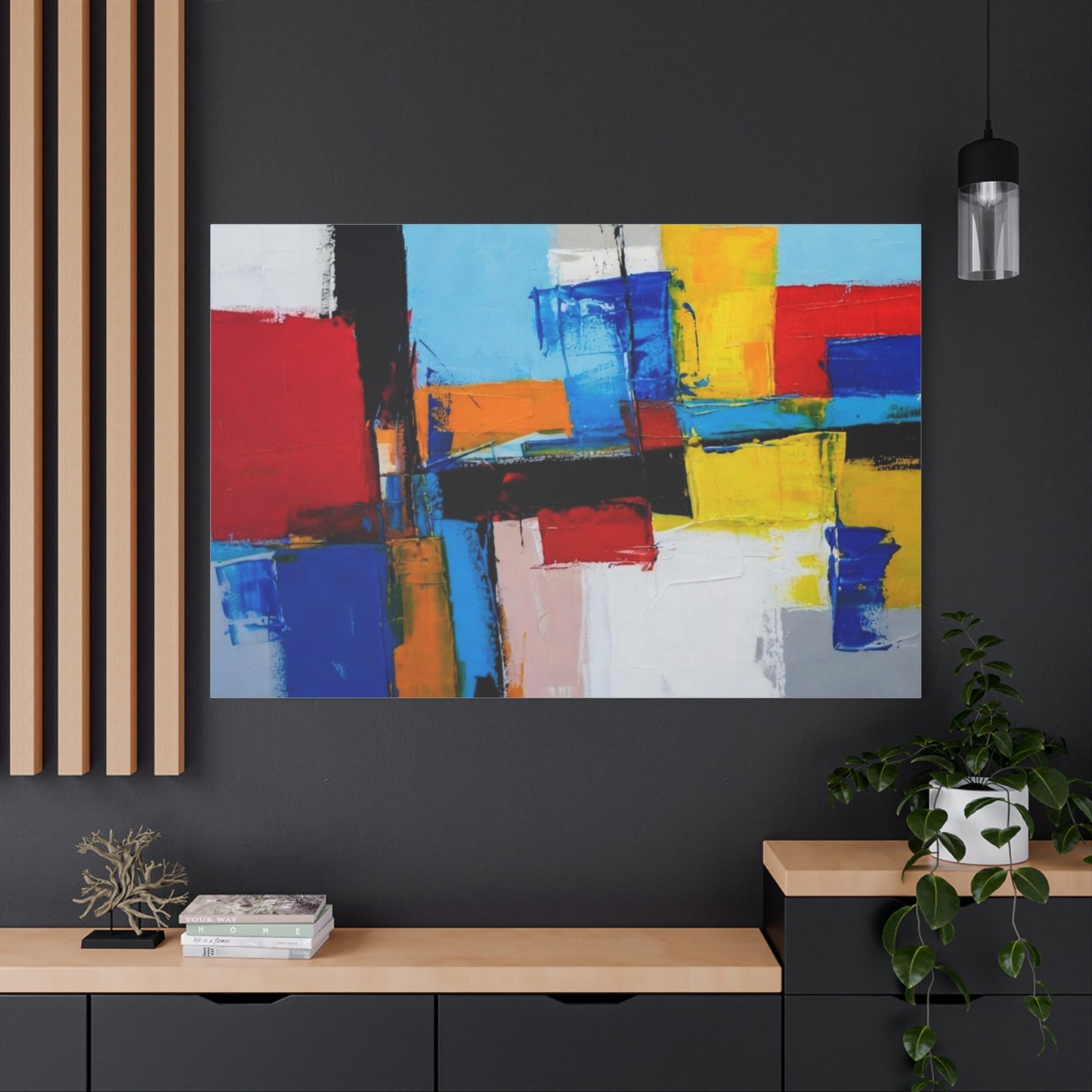 Abstract Color Block Canvas Print — Modern Geometric Wall Art