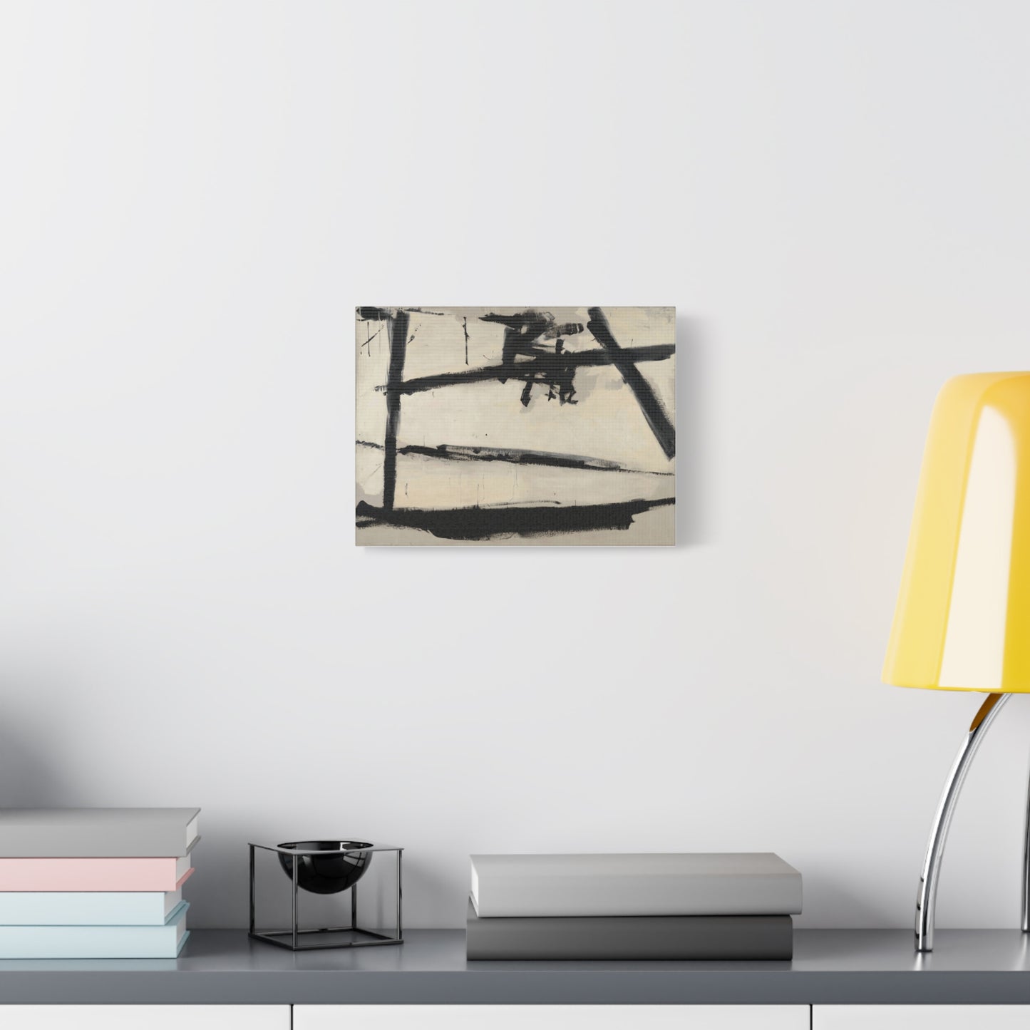 Painting Number 2 by Franz Kline Abstract Black and White Stretched Canvas Art – Matte Wall Decor