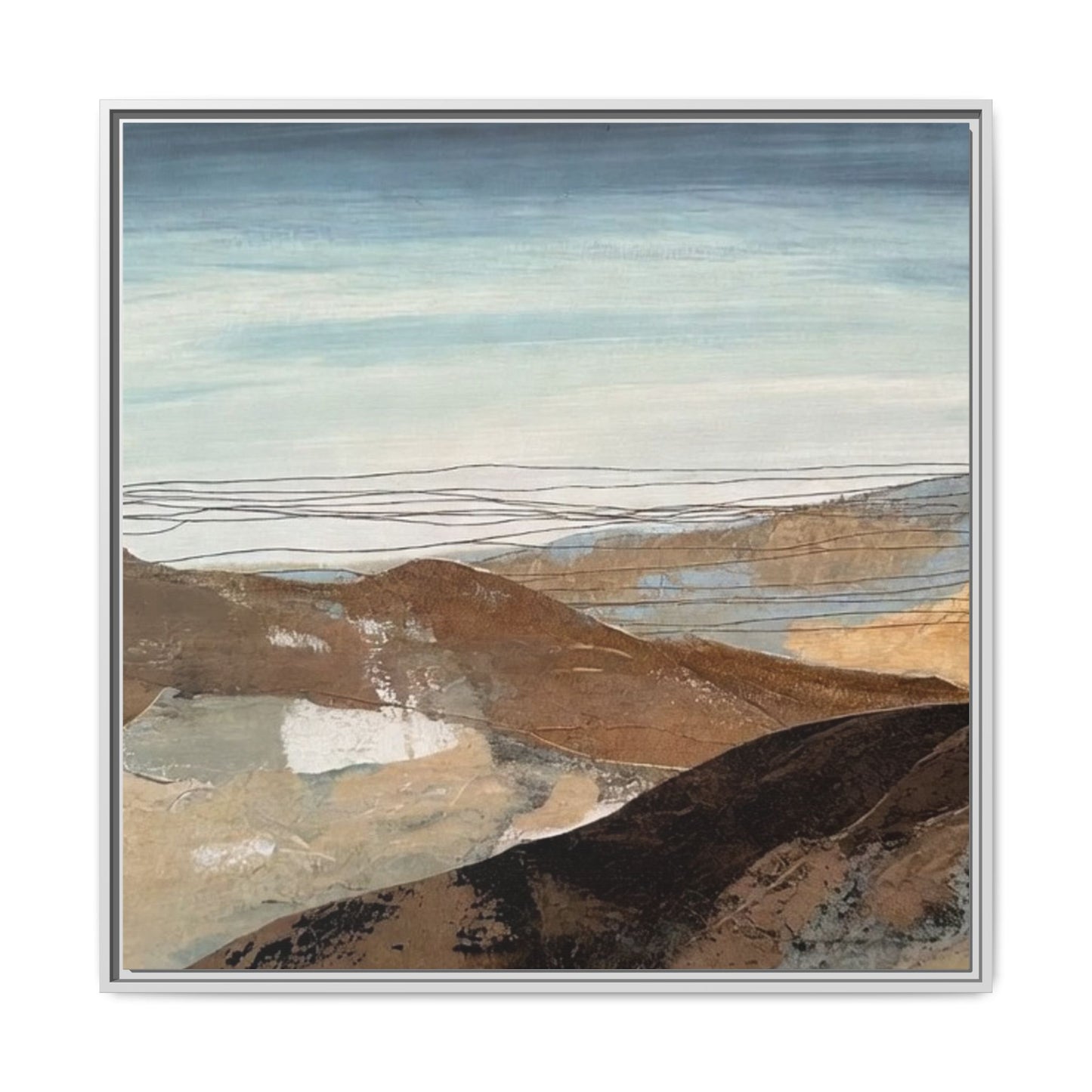 Framed Matte Canvas Art — Serene Abstract Landscape
