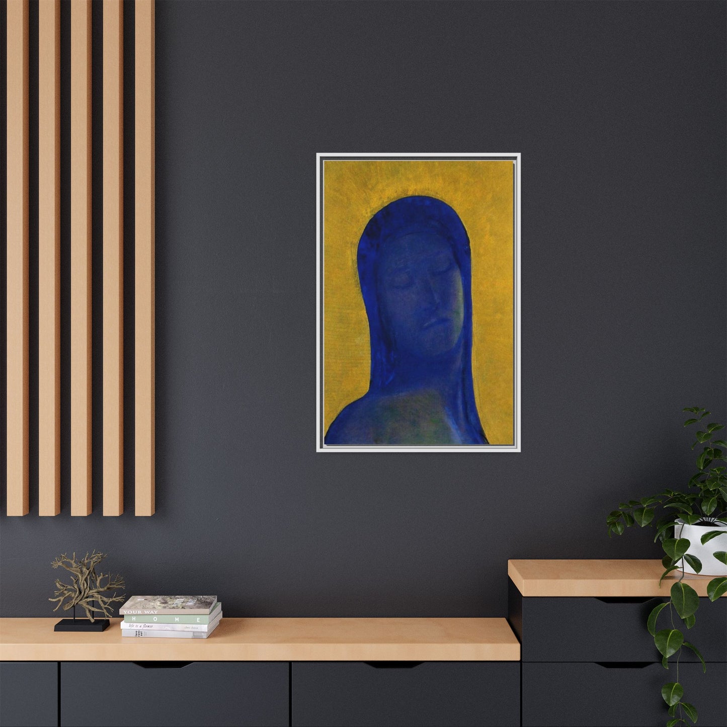 Closed Eyes by Odilon Redon Framed Matte Canvas Wall Art Print