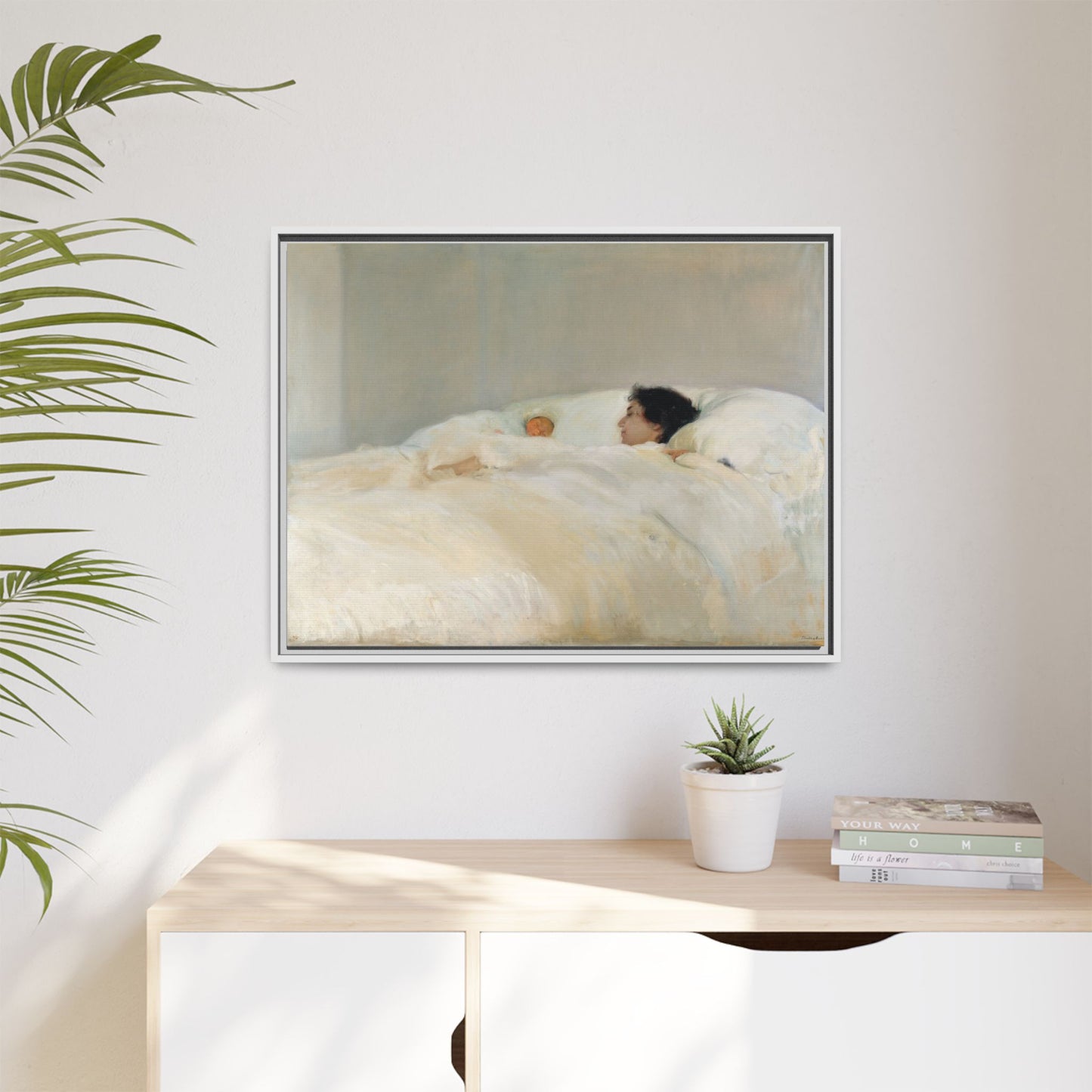 Mother by Joaquin Sorolla y Bastida Framed Matte Canvas Wall Art Print