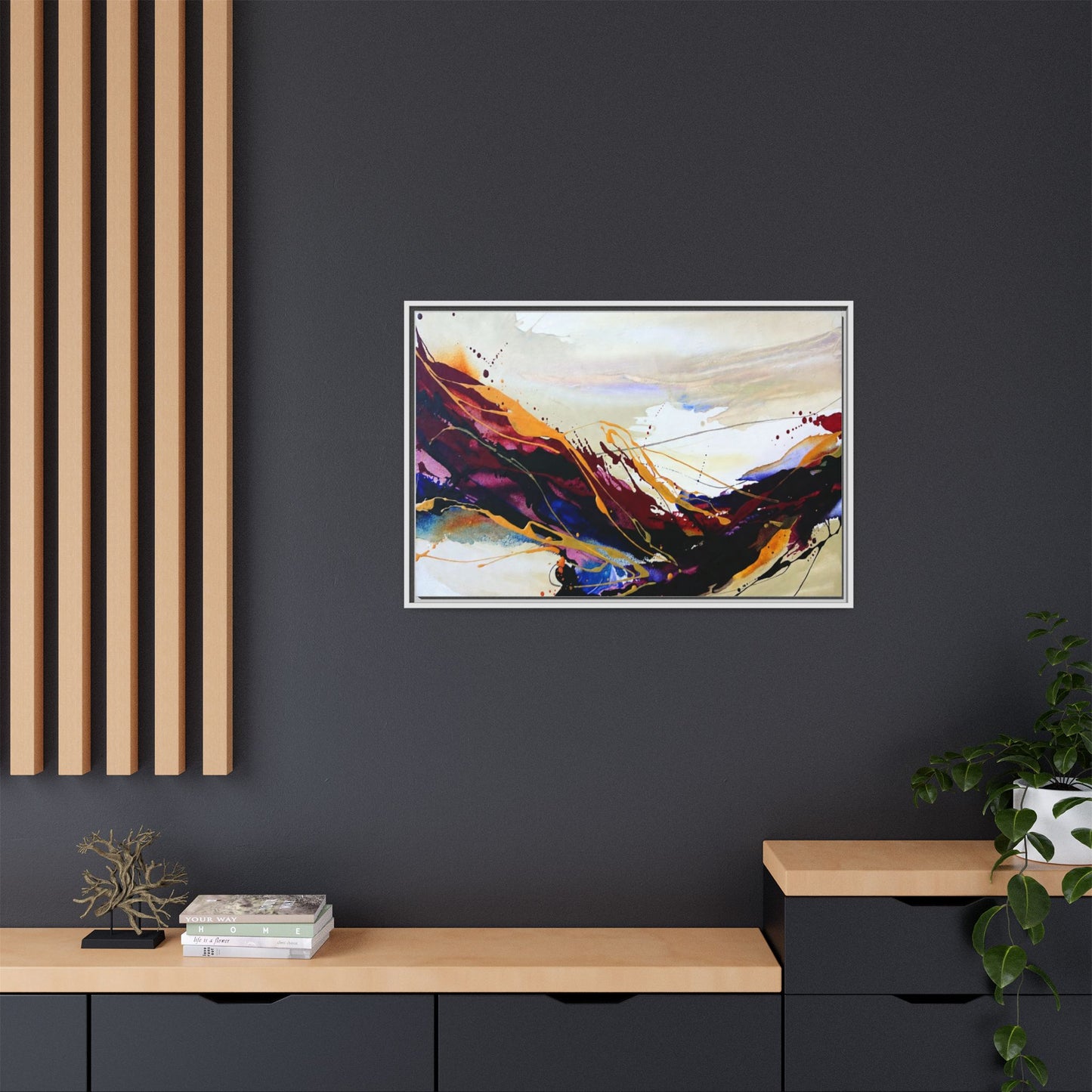 Abstract Flow Matte Canvas Framed Wall Art