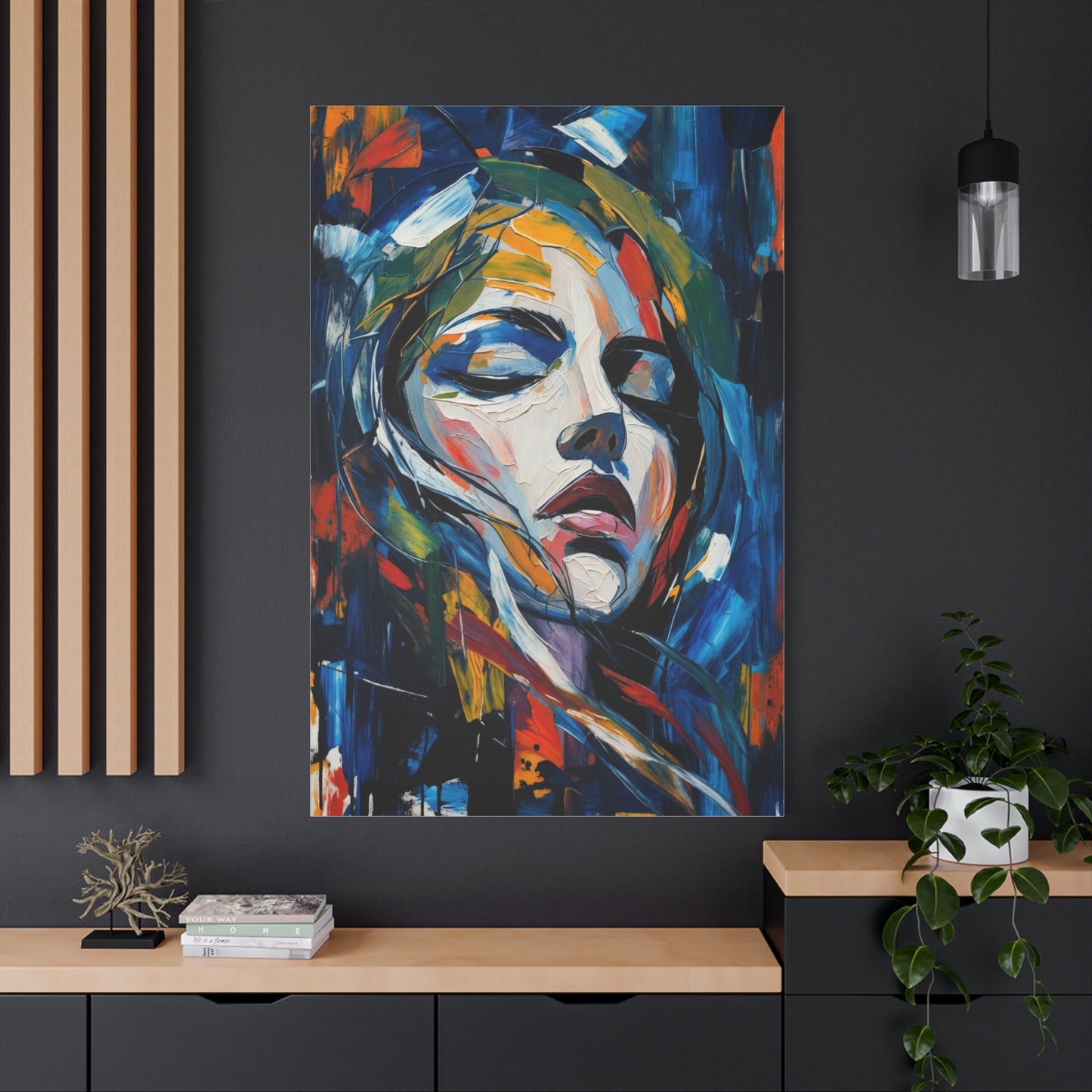 Abstract Colorful Woman Portrait Canvas