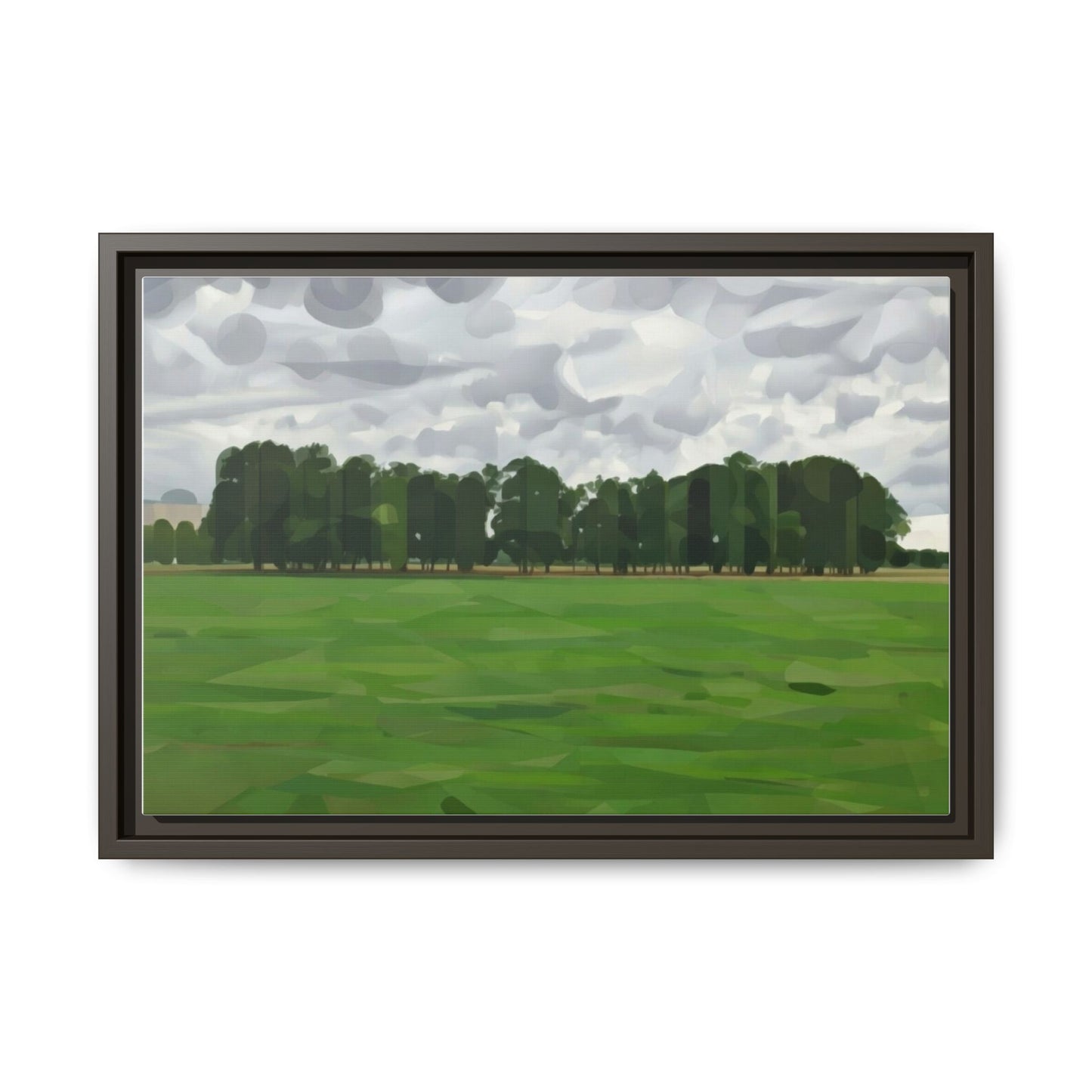 Framed Matte Canvas Print — Minimalist Green Landscape Art