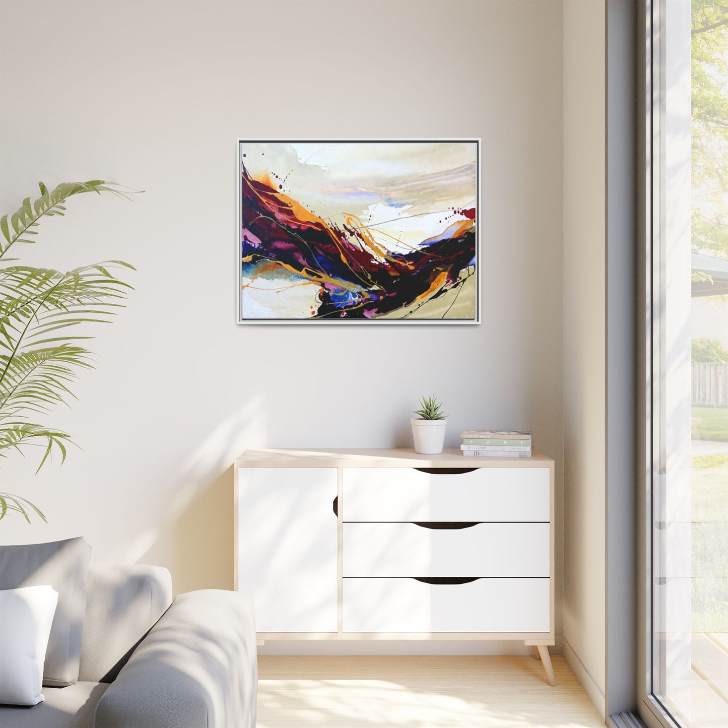 Abstract Flow Matte Canvas Framed Wall Art