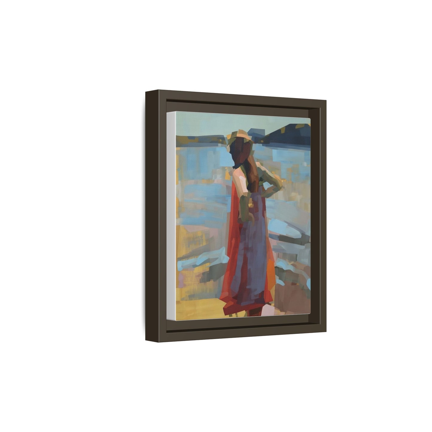 Framed Matte Canvas Print — Coastal Woman Abstract Art